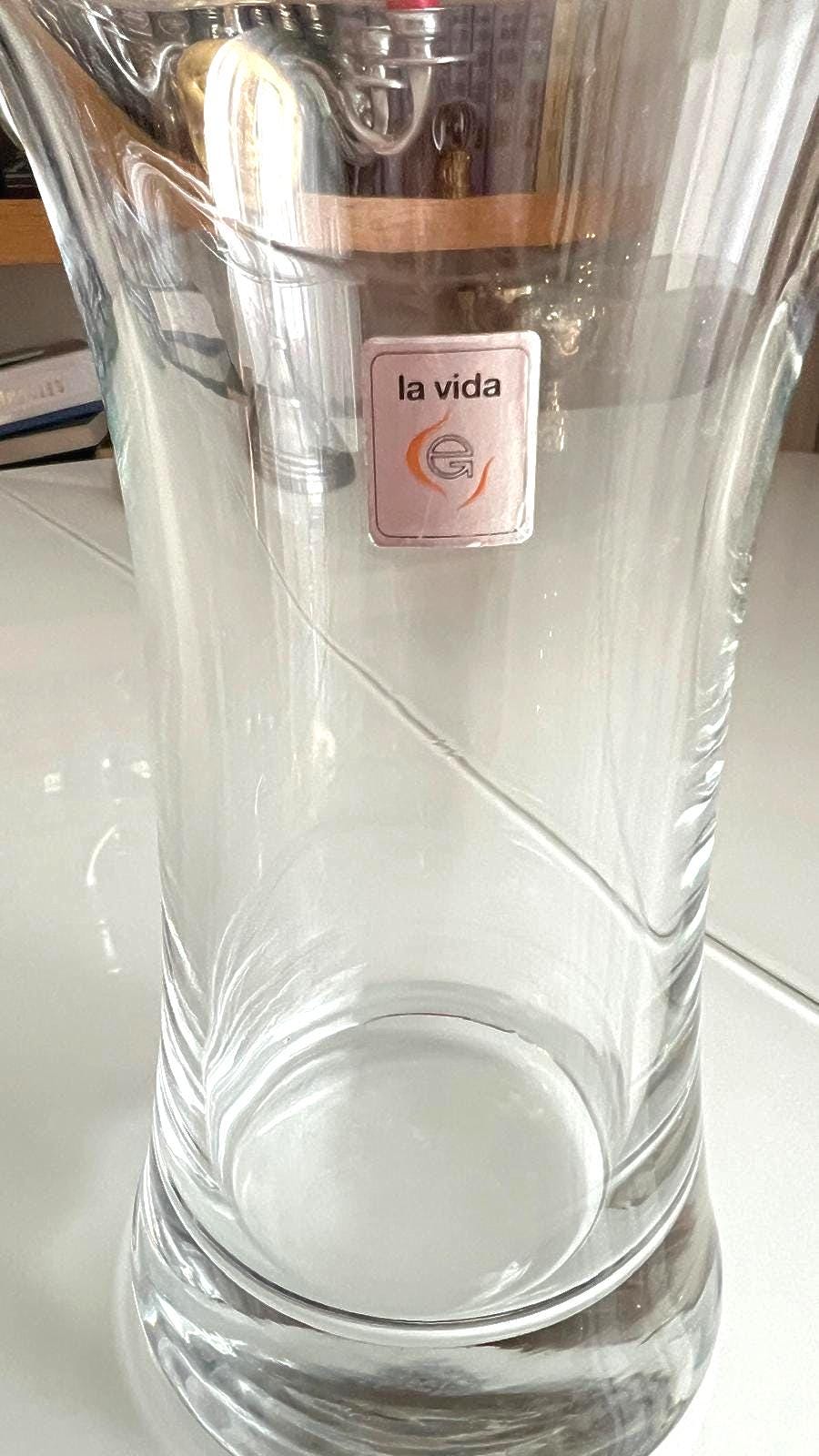 Clear Blown Glass Vase Wavy Rim 1990s