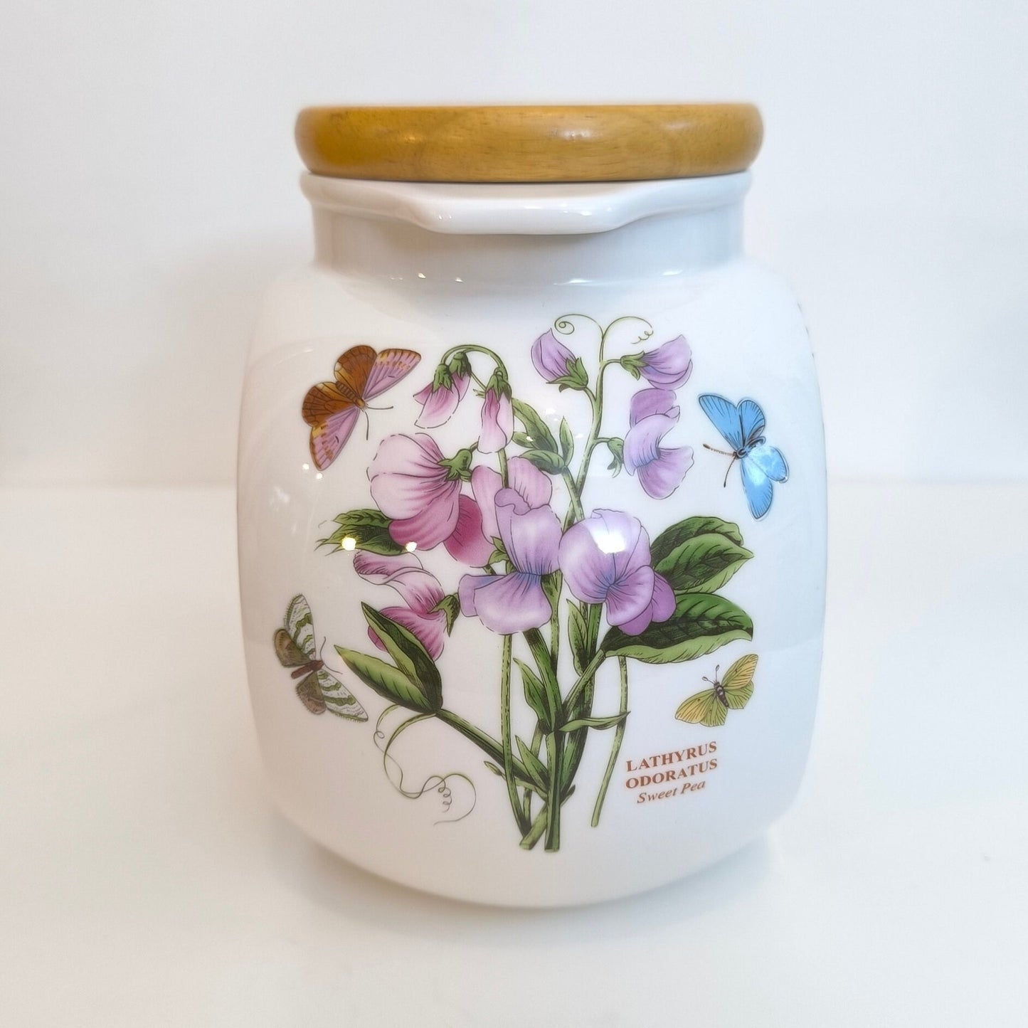 Portmeirion Botanic Garden Cookie Jar: Sweet Pea & Butterfly Design