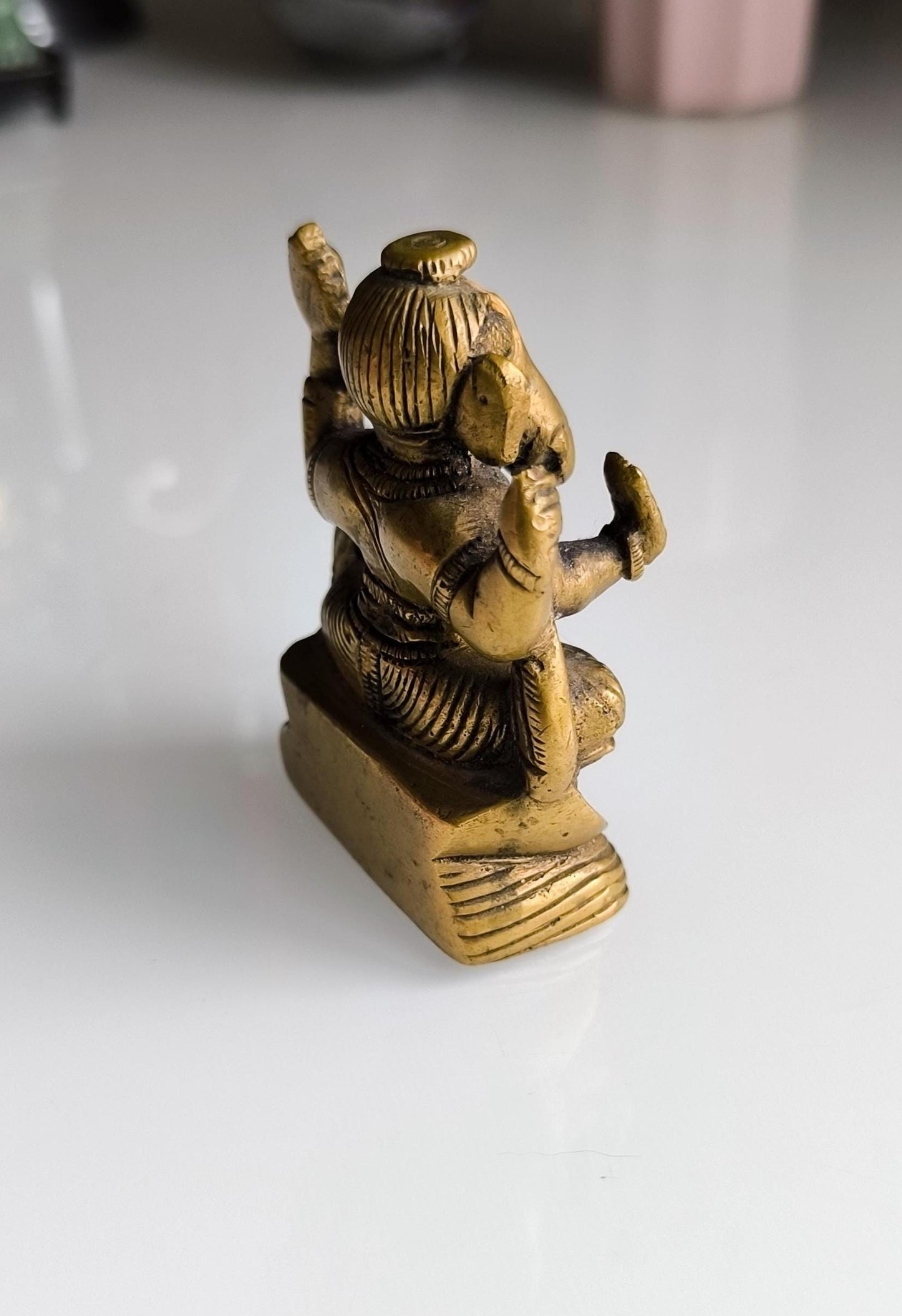 Collectible Bronze Ganesha Statue, Vintage Hindu Elephant God Figurine, 1980s