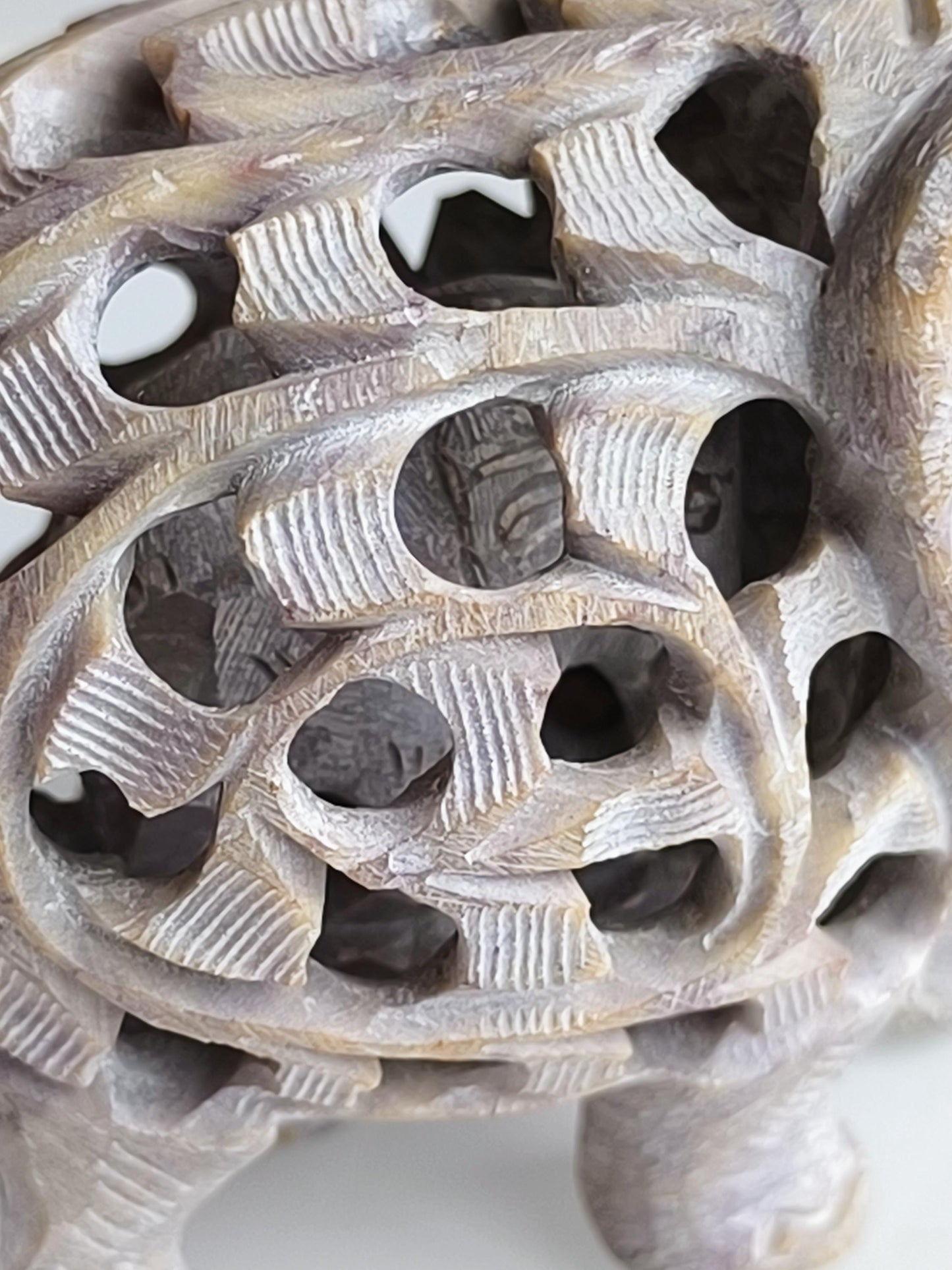 Gray Stone Elephant Statue With a Baby Elephant Inside, Handmade 1980s