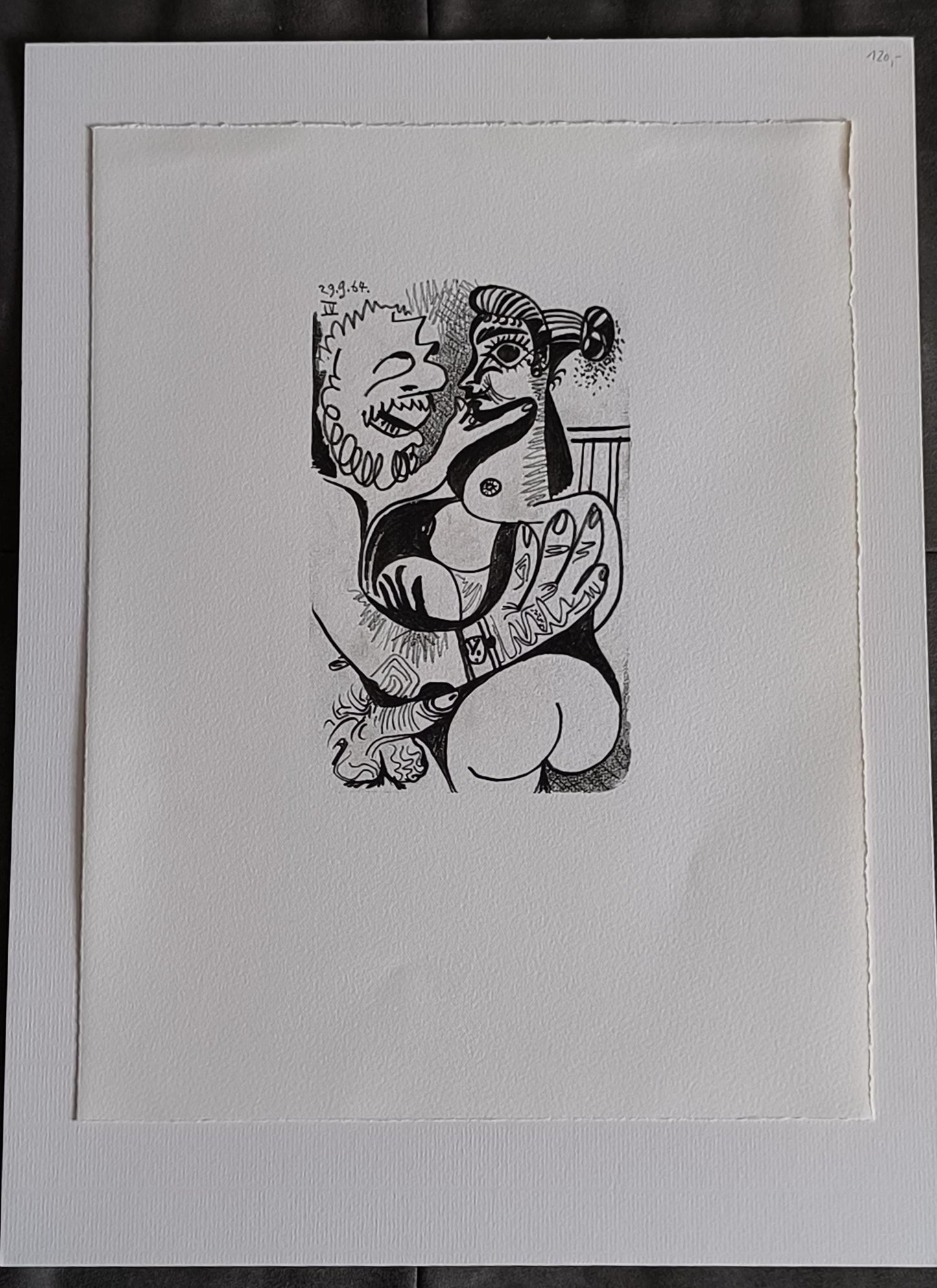 Pablo Picasso Lithograph 3 No.198/666, "Le Gout du Bonheur", Arches Paper 1964, Unframed
