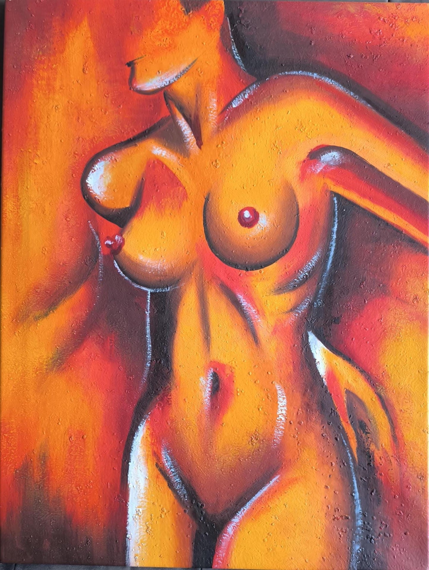 Unsigned Female Nude Oil on Canvas, Pre-1990, 60×80 cm