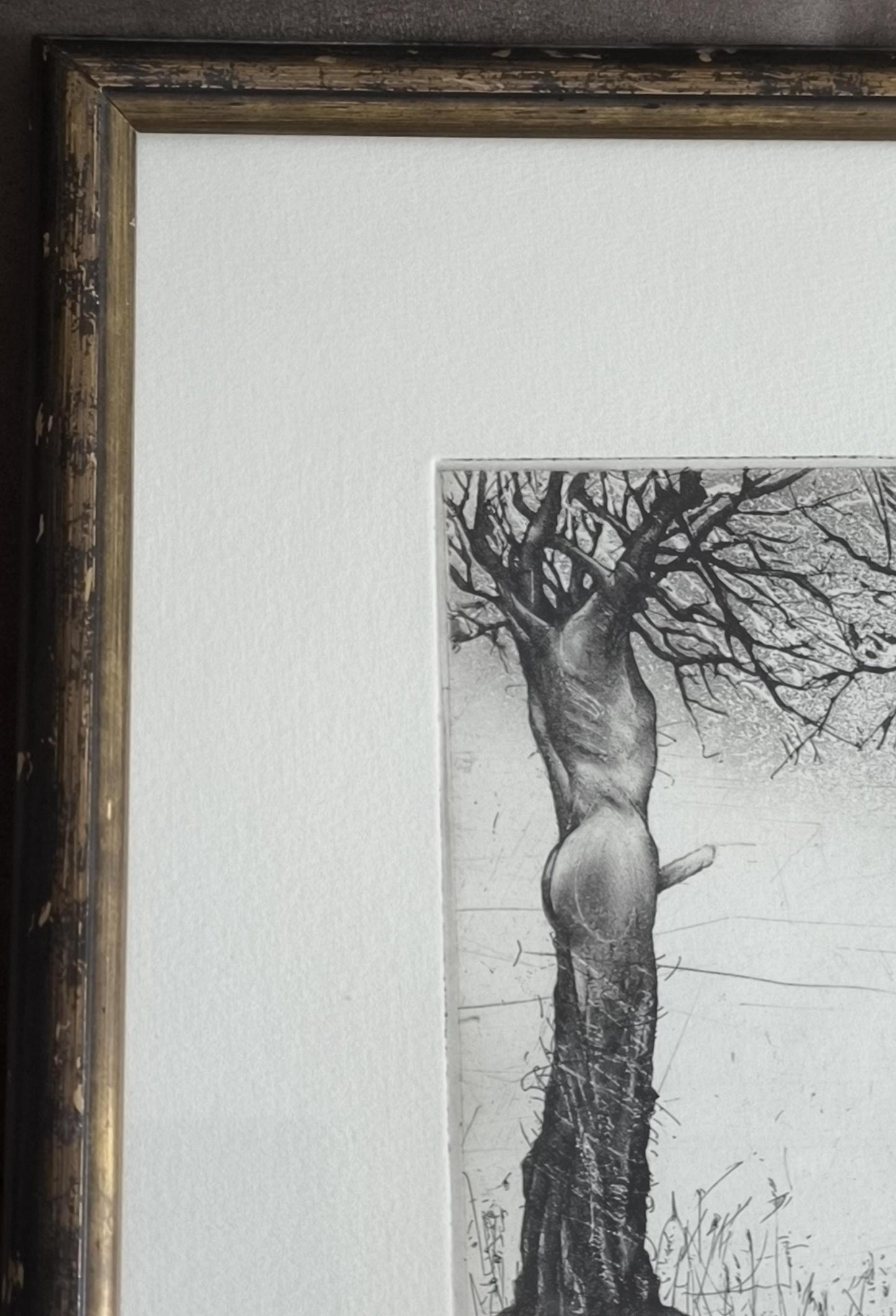 Bodo W. Klös Etching "Pas de Deux", Erotic Trees, Germany 1980s