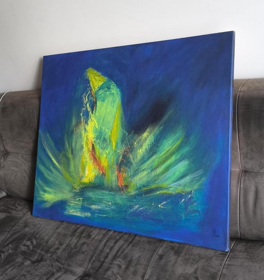 Acrylic on Canvas, Phoenix by Angelika Dampfer Signed Pre-1990