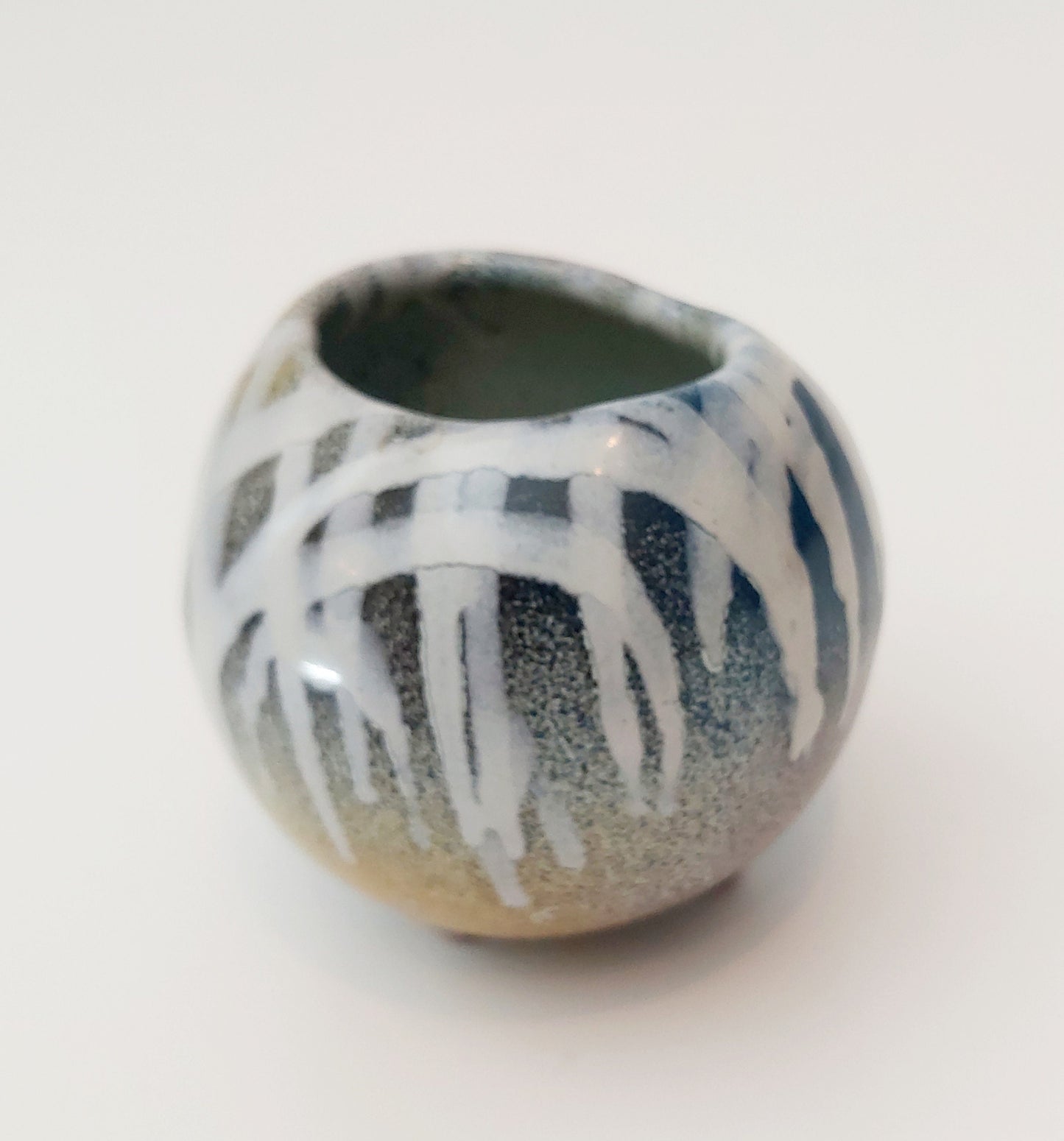 Handmade Ceramic Bud Vase: Multicolored Glazed Clay Decor