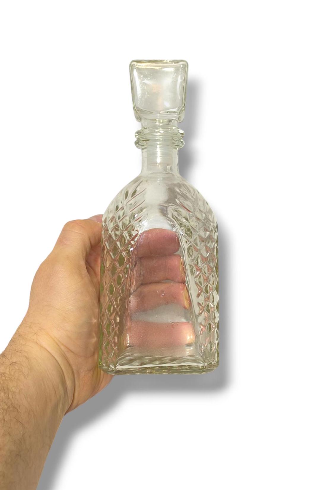 Original Clear Square Glass Retro Bottle, Empty 500 ml