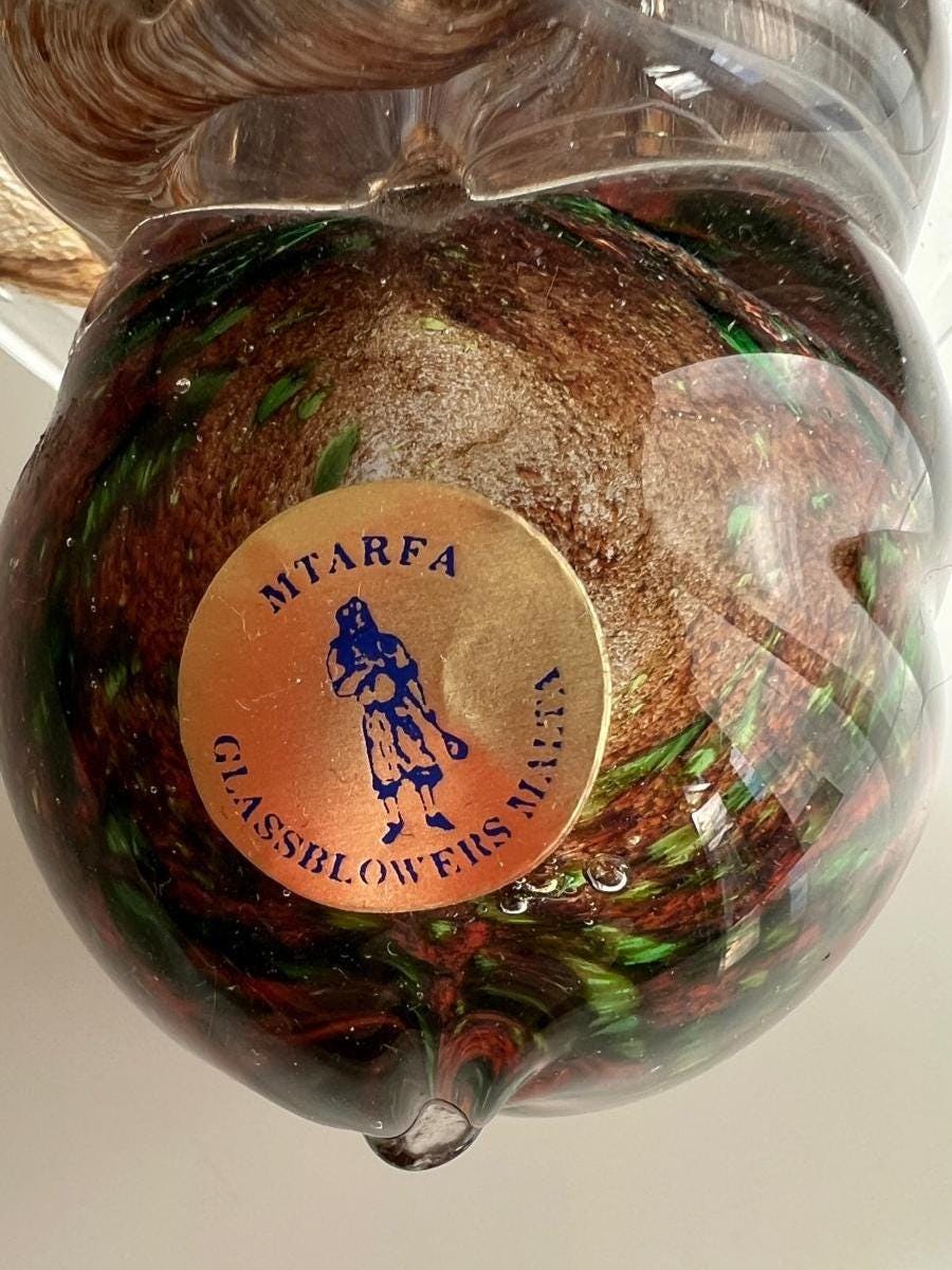 Glass Elephant MTARFA Malta Color Sculpture 1980