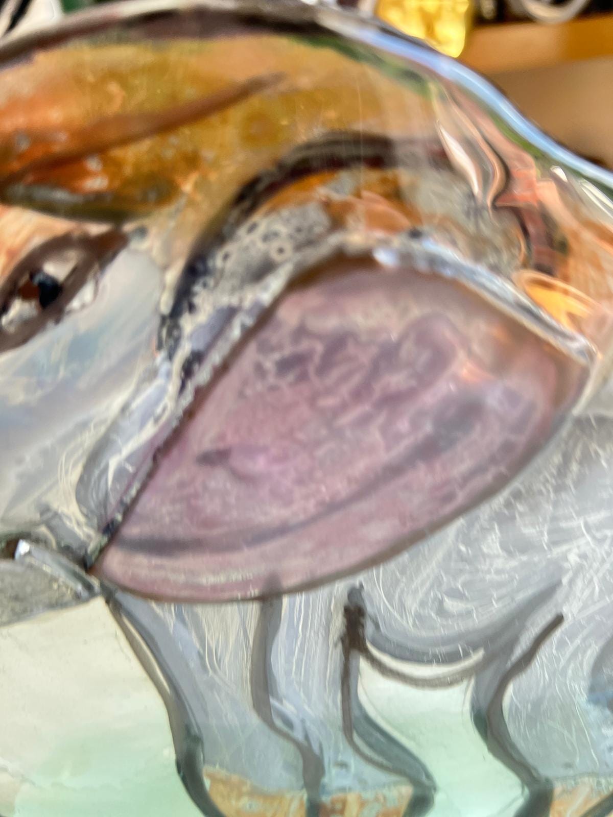 Flat Glass Abstract Elephant Sculpture Signed 6/99