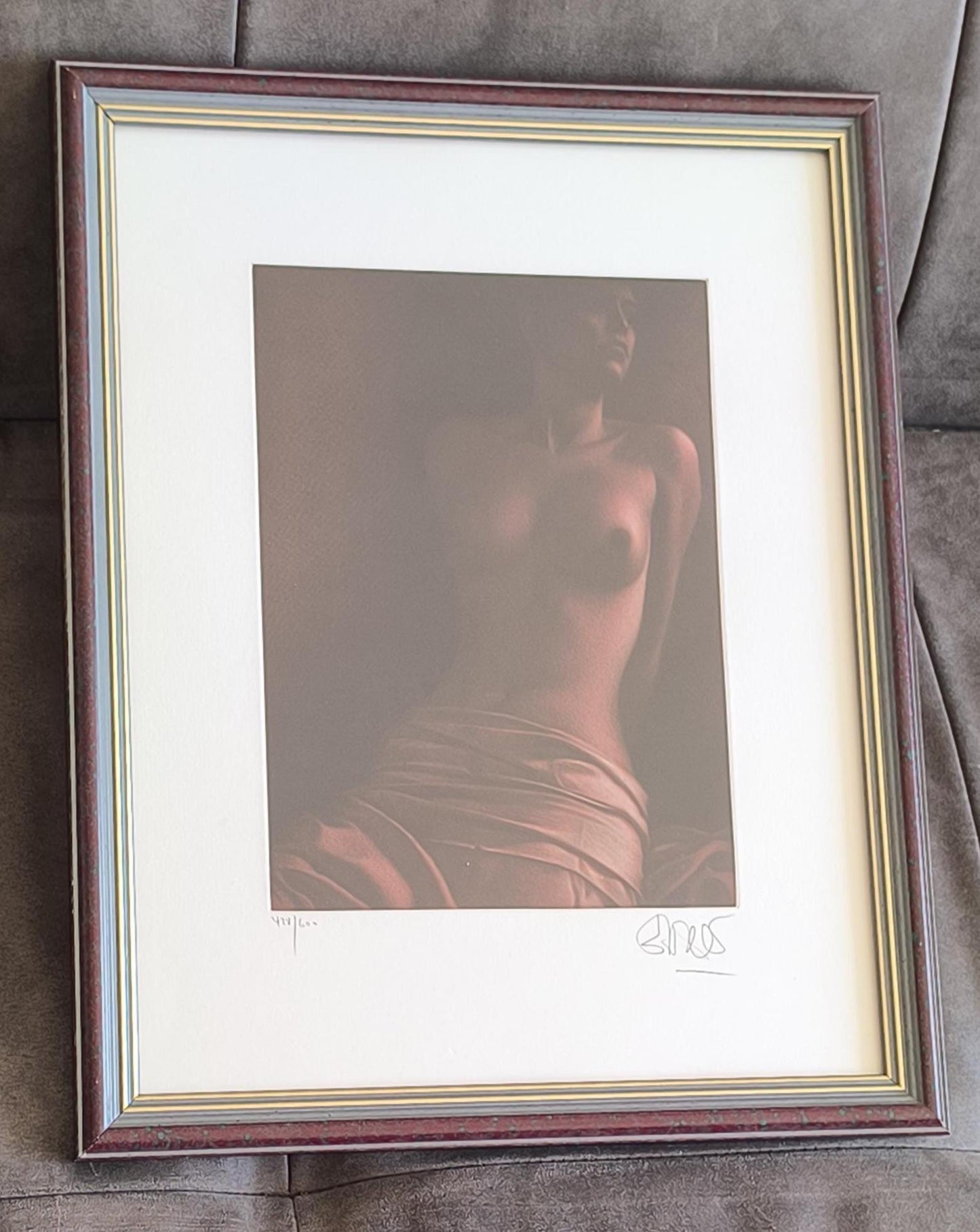 Willi Kissmer Nude Torso Lithograph, "Slender Nude from the Front", Signed, Germany pre-2000