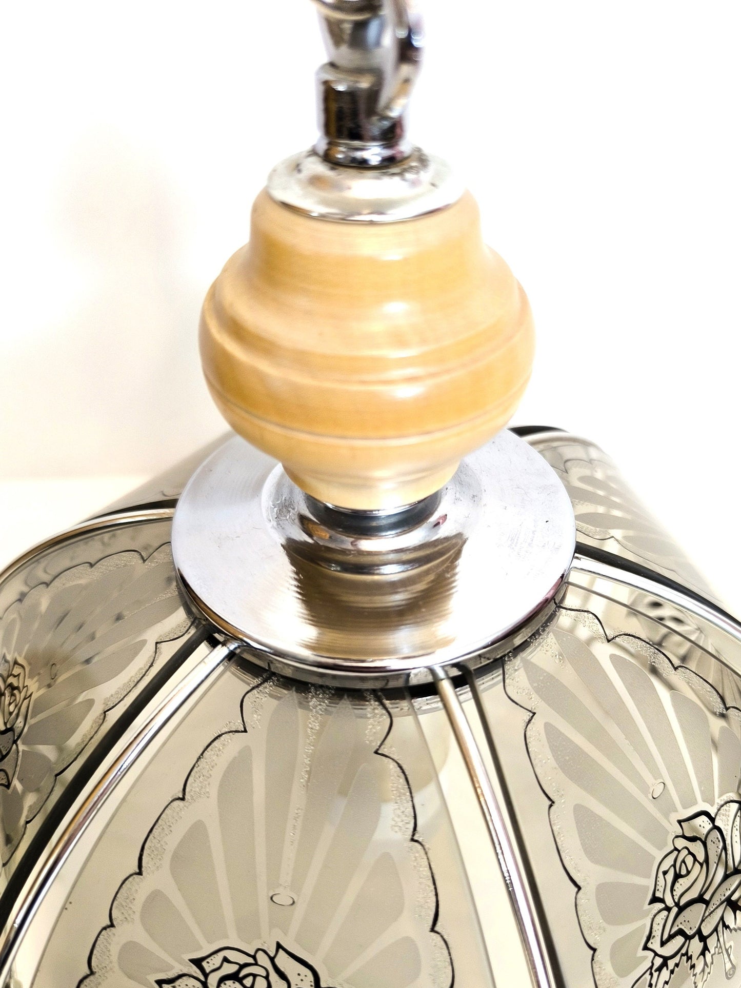 80s Hanging Pendant Light, Vintage Lamp Fixture