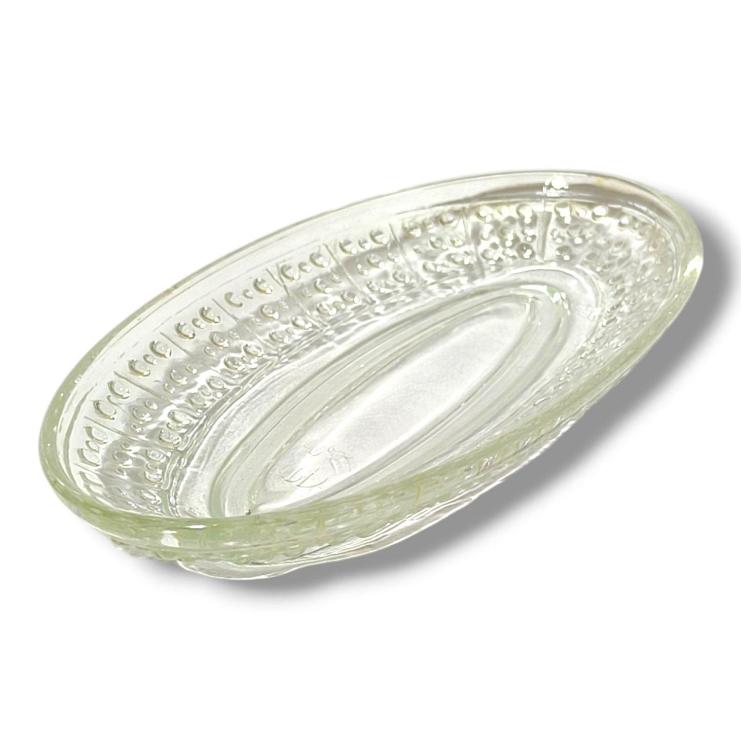 Clear Crystal Glass Serving Dish, 1970s, Salad Bowl or Herring Platter