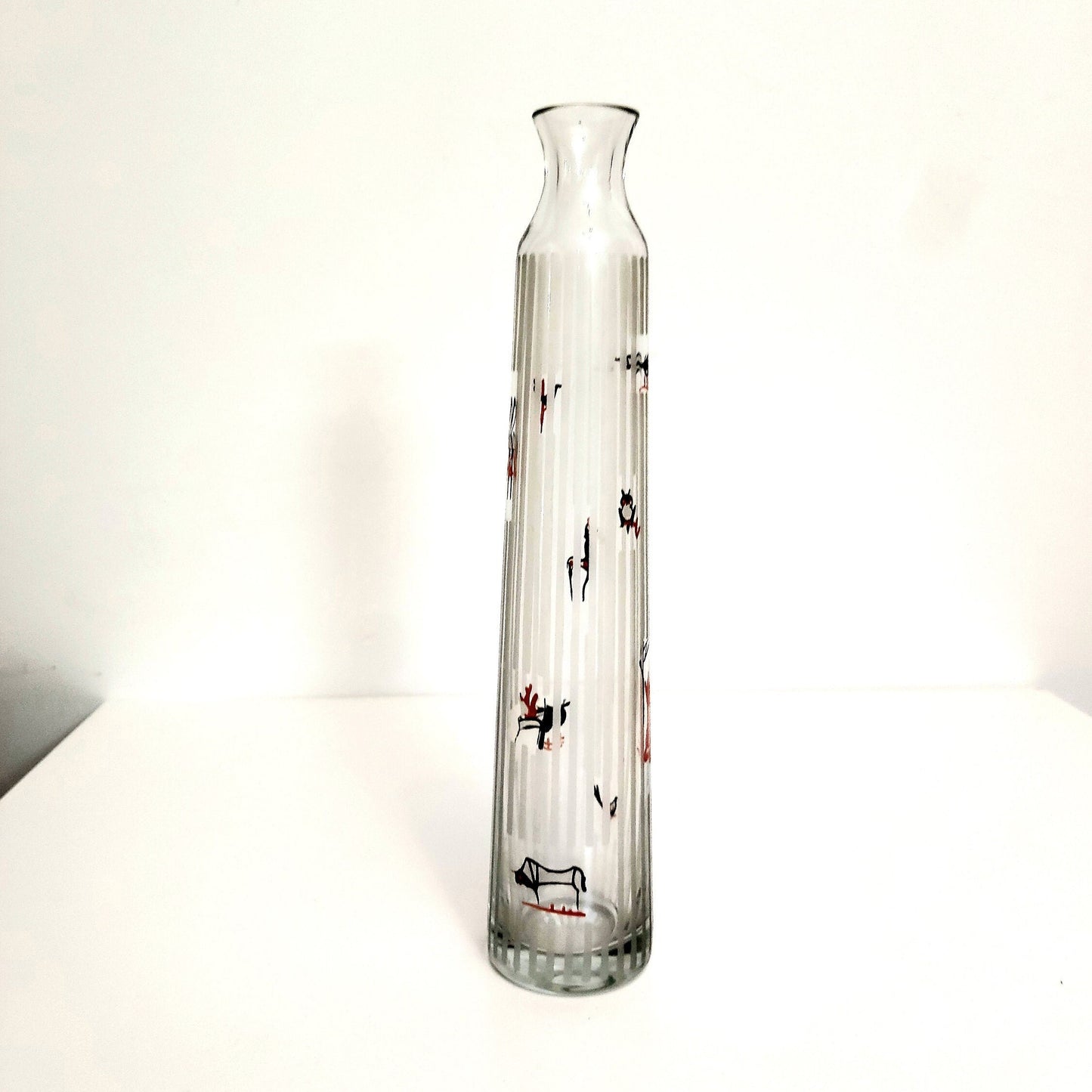 Patterned Glass Vase: Scandinavian Clear Vase