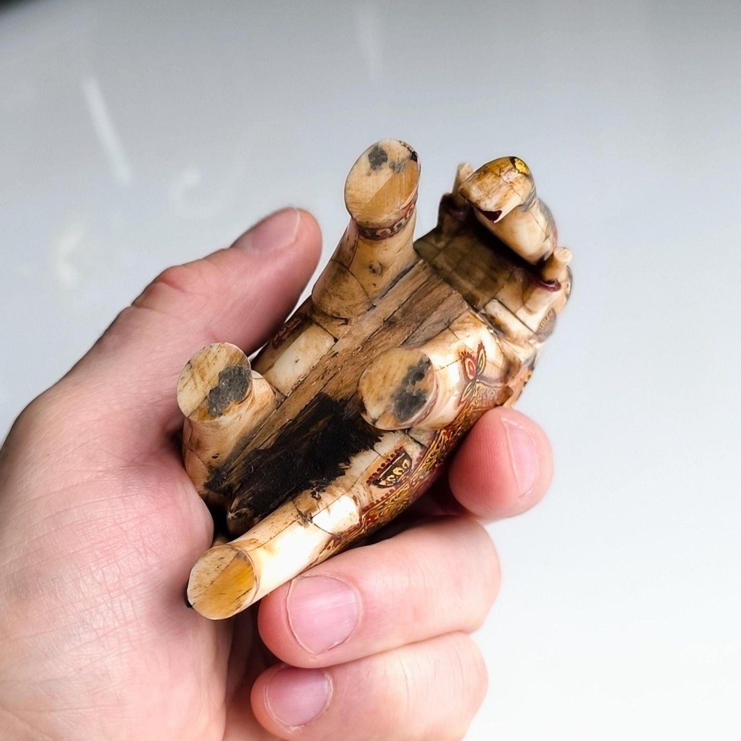 Elephant Statue, Traditional Asian Decorations, Gray Stone Pieces, 1960s