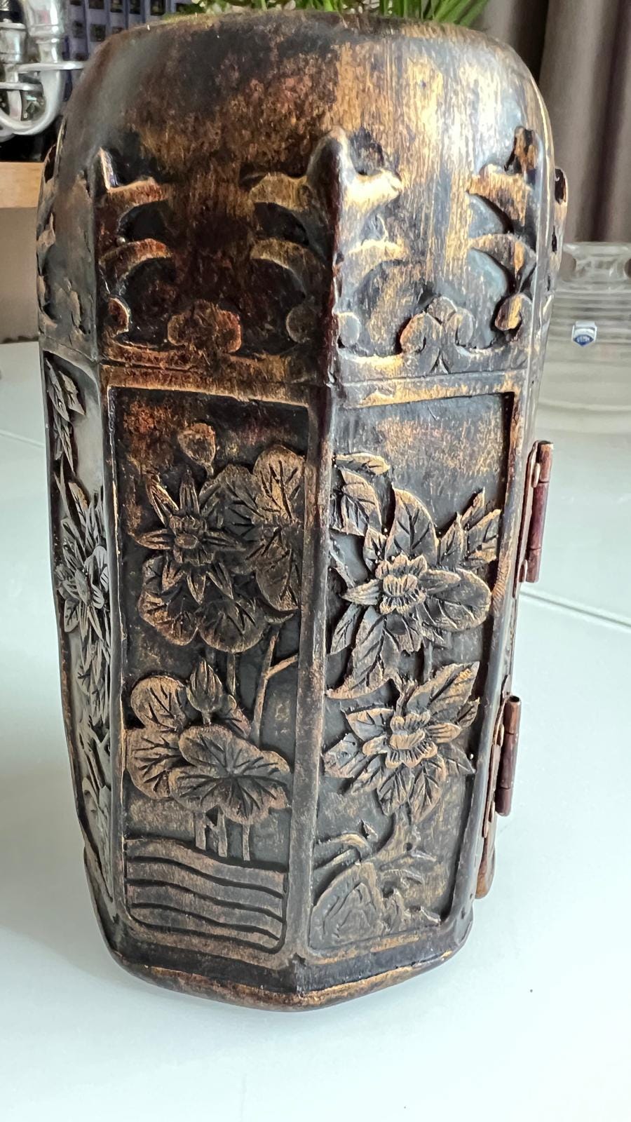 Wood Triptych Altar with Buddha Figures 1970s