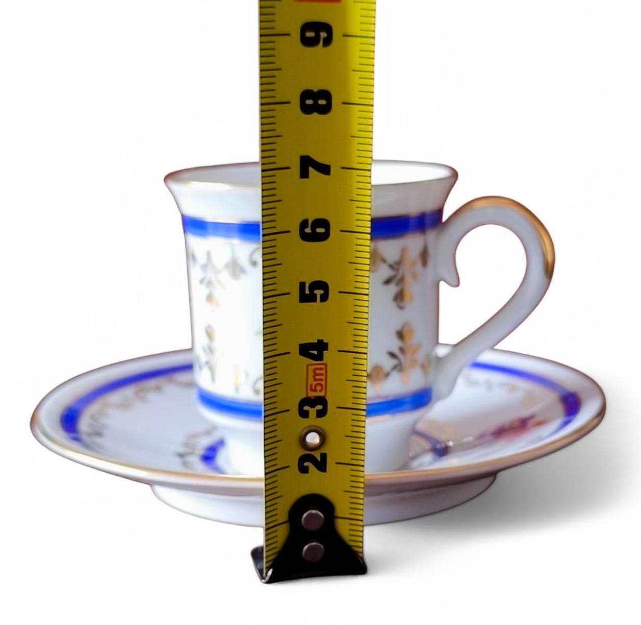 Vintage SPE Eisenberg Porcelain Coffee Cup & Saucer, Gilded, Made in GDR, 1970s