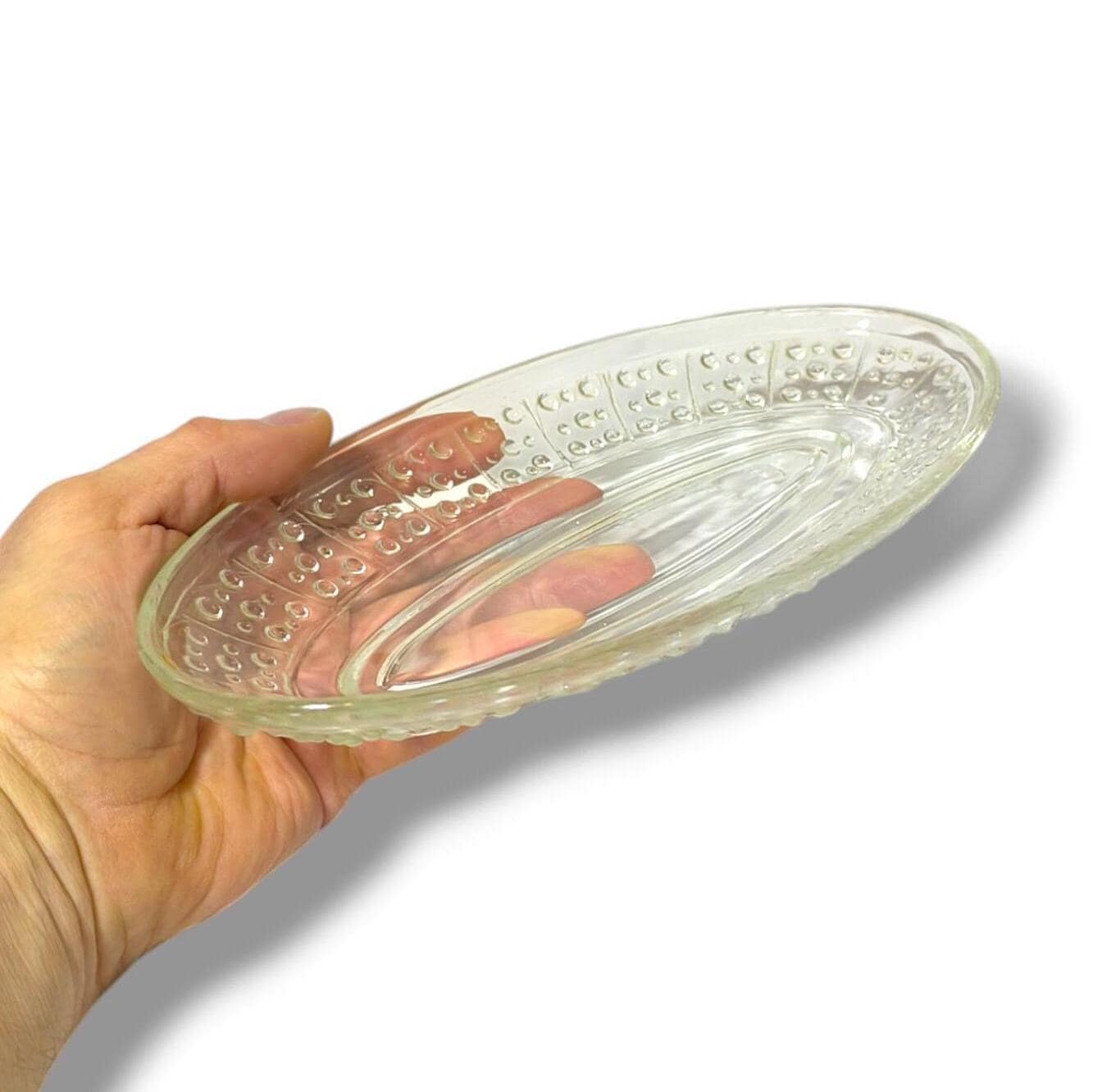 Clear Crystal Glass Serving Dish, 1970s, Salad Bowl or Herring Platter