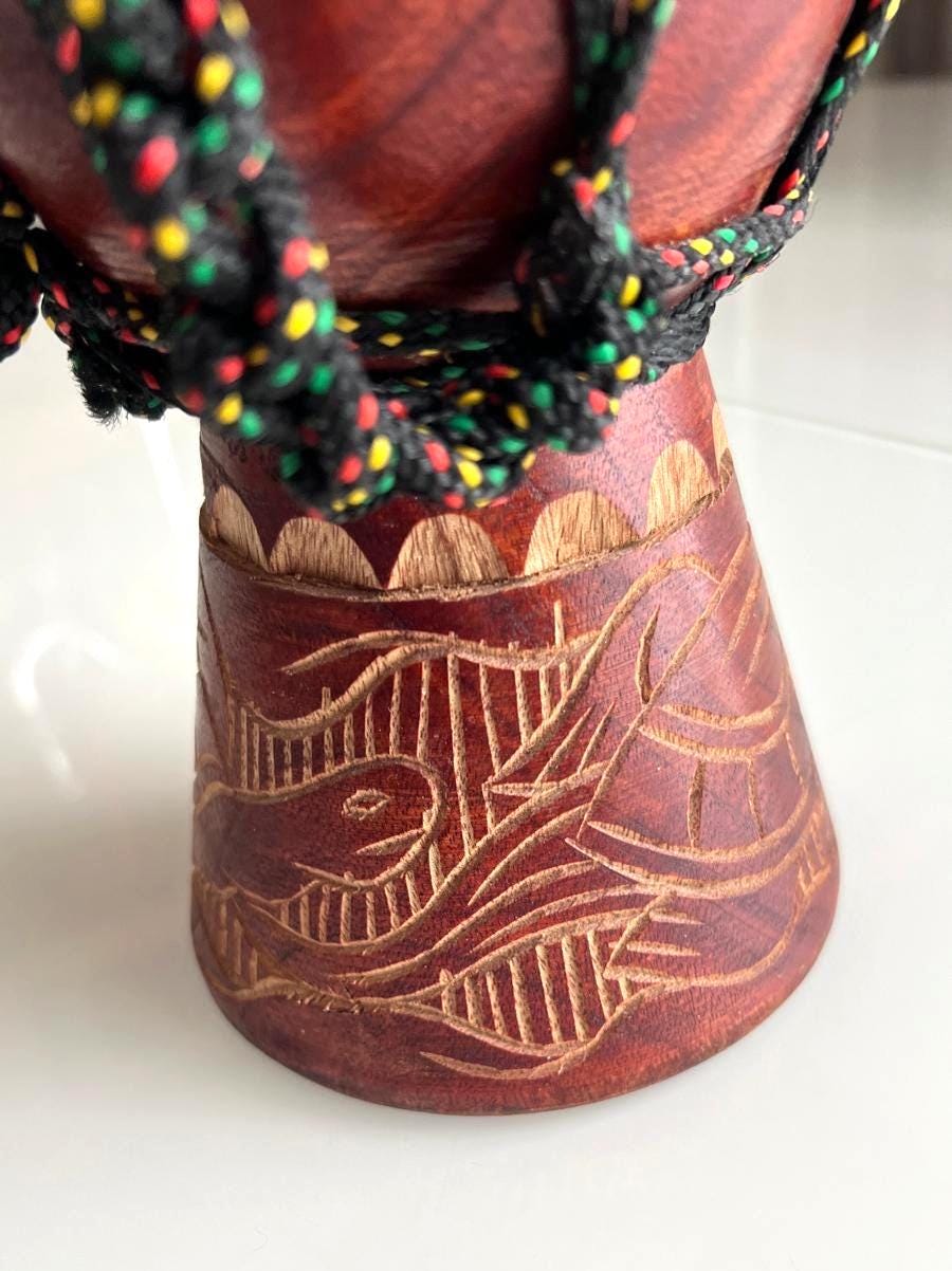 Small Wooden Djembe Drum Rope Tuned 1990s
