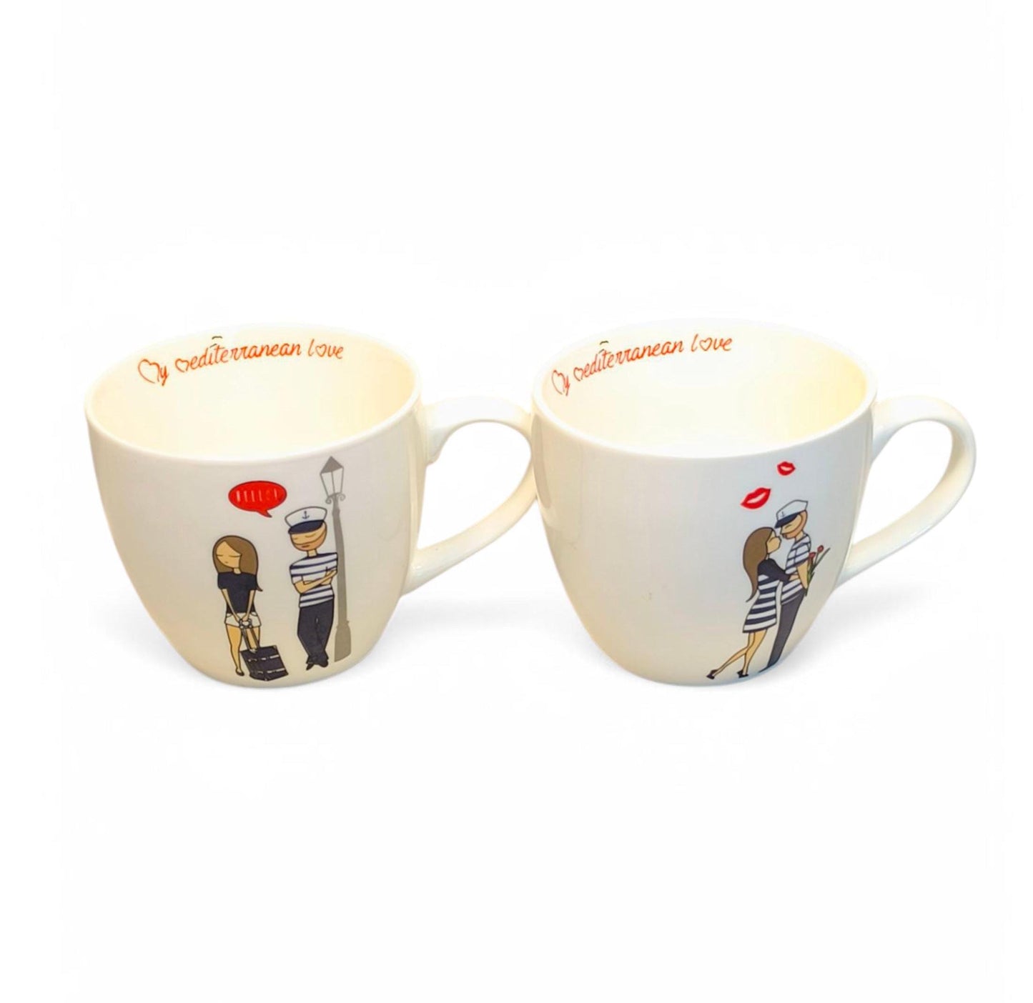 Set of Two Croatian Porcelain Cups with Captain’s Love Adventures, 2000s