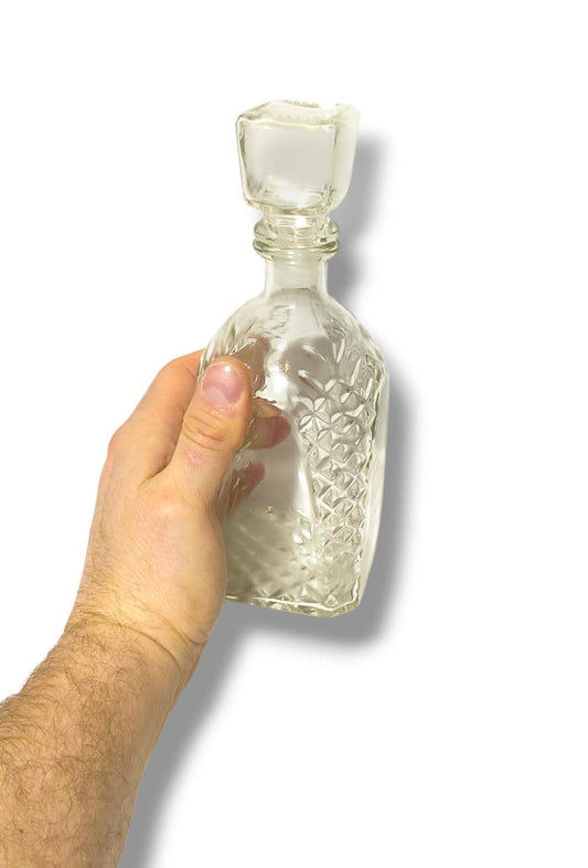 Original Clear Square Glass Retro Bottle, Empty 500 ml