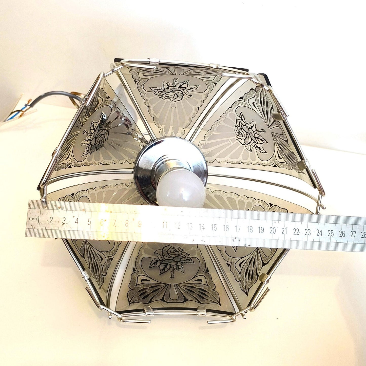 80s Hanging Pendant Light, Vintage Lamp Fixture