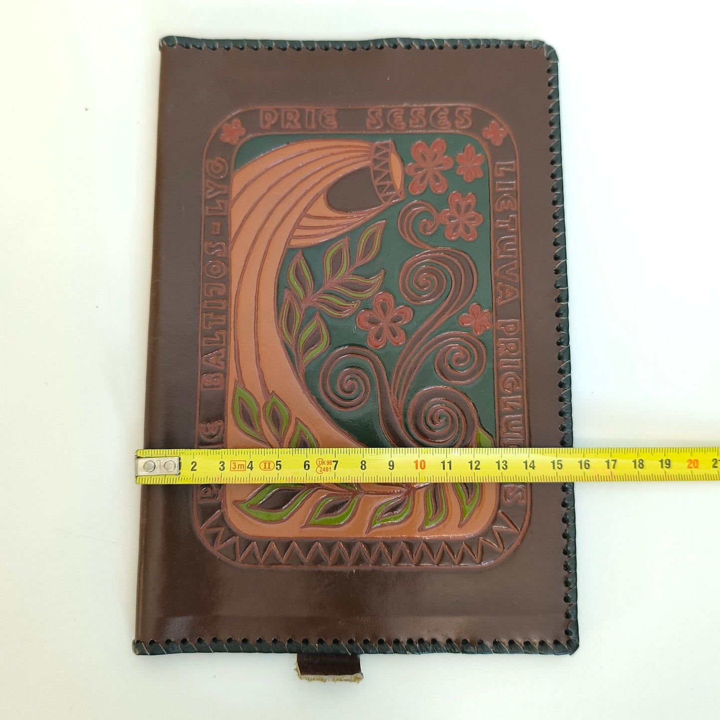 Embossed Leather Notebook Cover: Lithuanian Baltic Craft