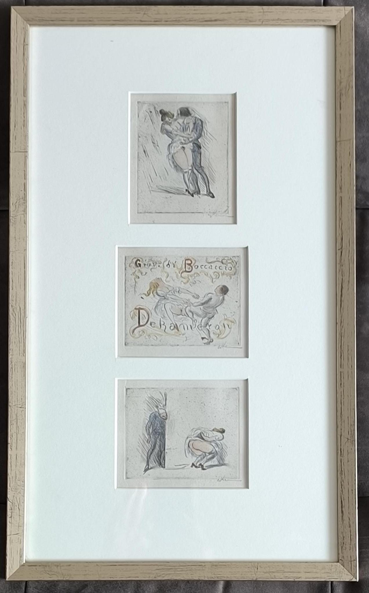 Erotic Etchings, Set of Three, Walter Klemm, Decameron 1922