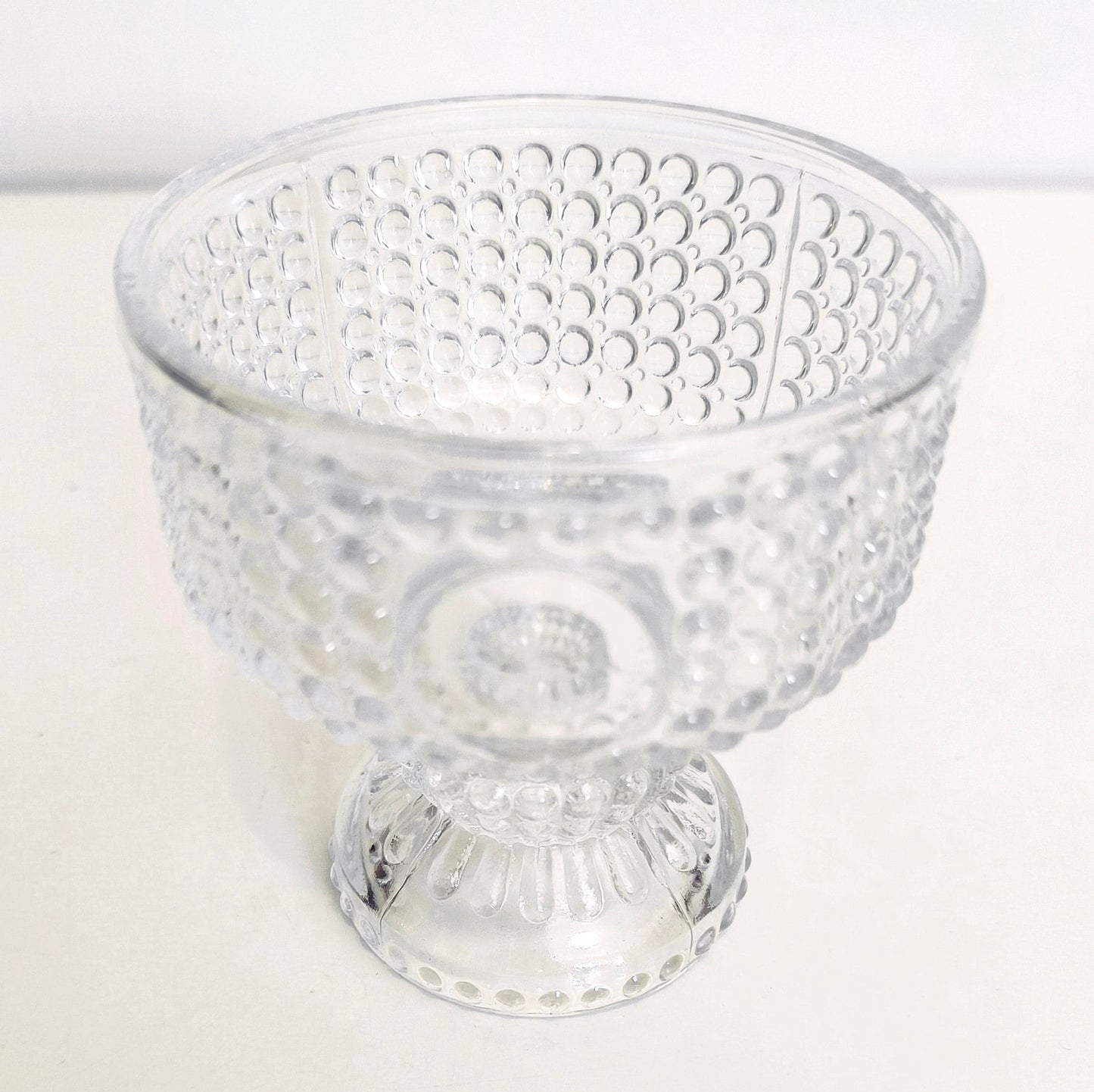 Set of 4 Ice Cream Cups, Pressed Glass Dessert Cups, Designed by Adolf Matura, Libochovice Glassworks, 1970s, Czechoslovakia