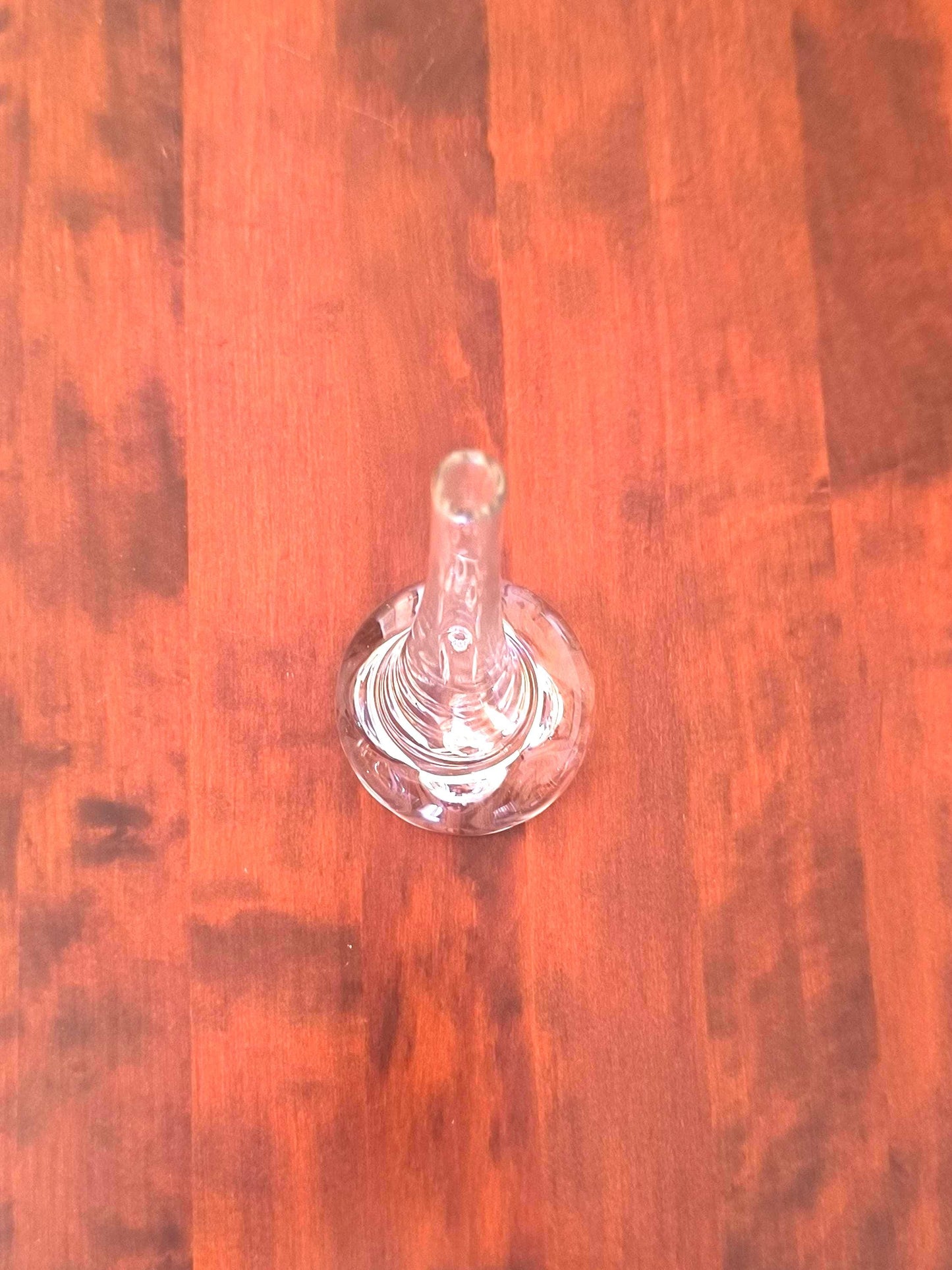 Clear Glass Bubble Base Vase, Mouth Blown European 1980