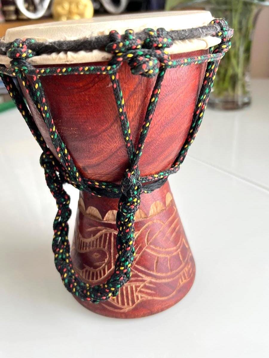 Small Wooden Djembe Drum Rope Tuned 1990s