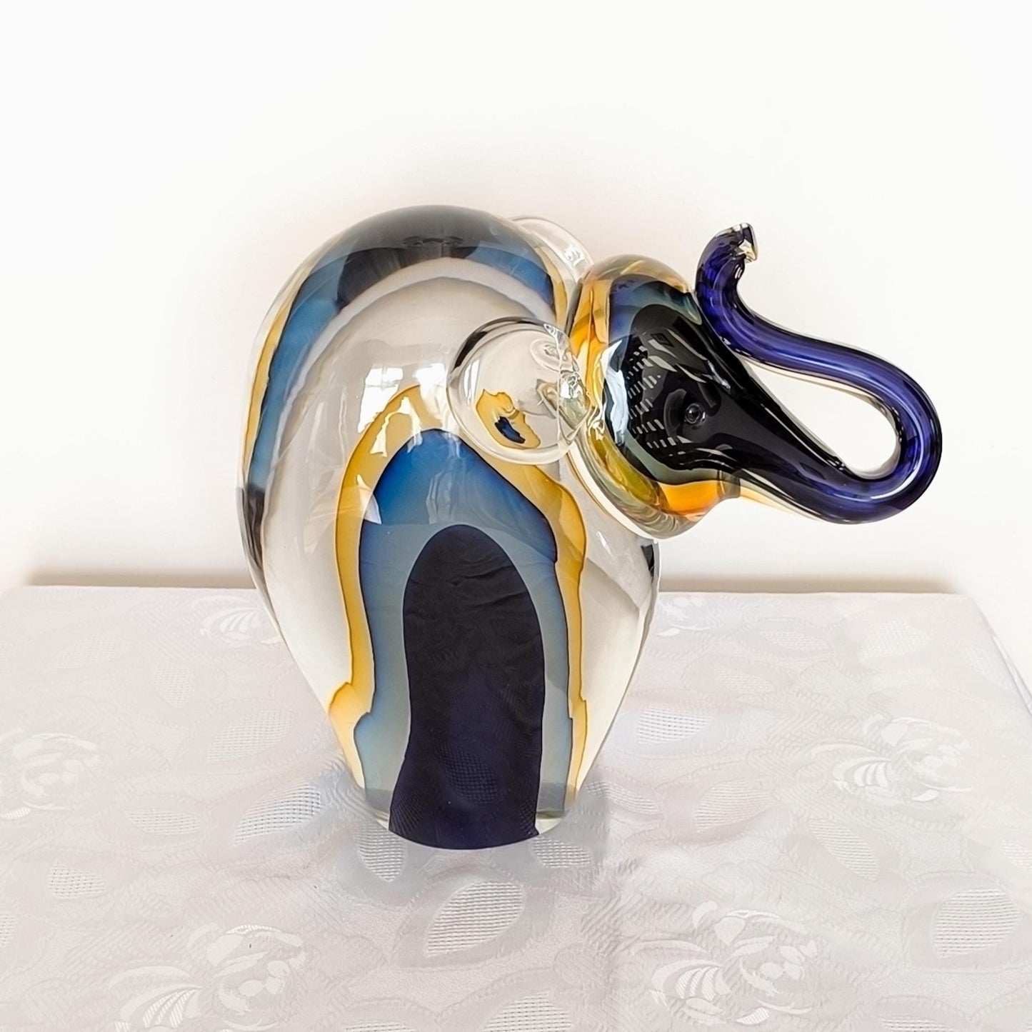 Murano Glass Elephant Sculpture, Stefano Toso Signed 1960s Italy