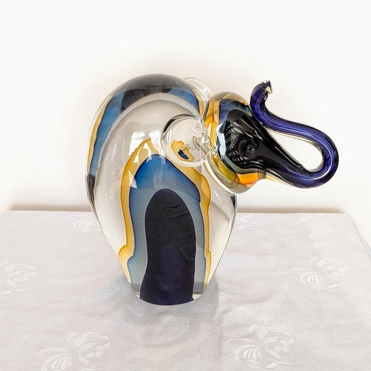 Murano Glass Elephant Sculpture, Stefano Toso Signed 1960s Italy