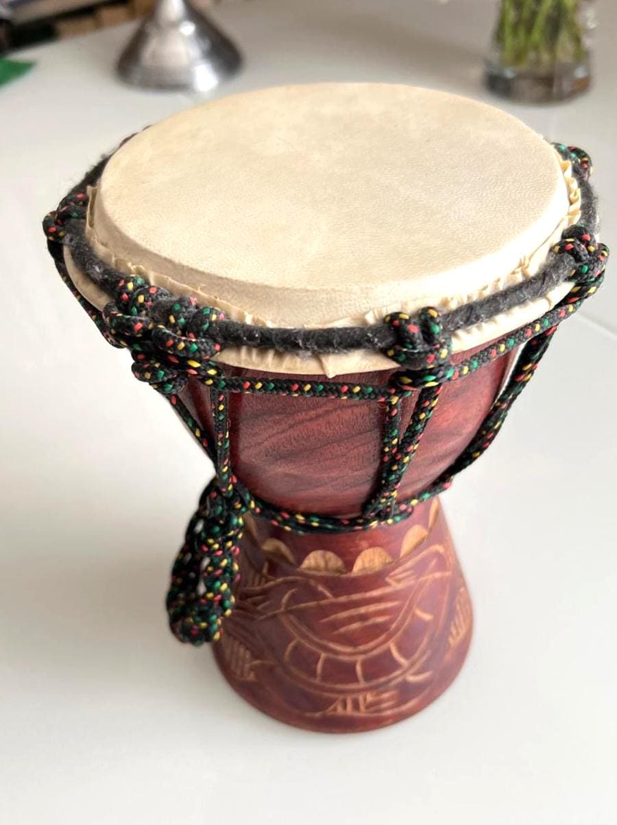 Small Wooden Djembe Drum Rope Tuned 1990s