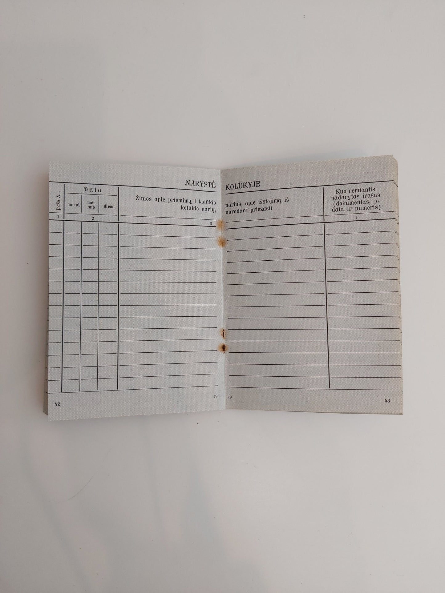 Farm Worker's Workbook, Original Blank Document , Collection of Rare Soviet Lithuanian Blanks.