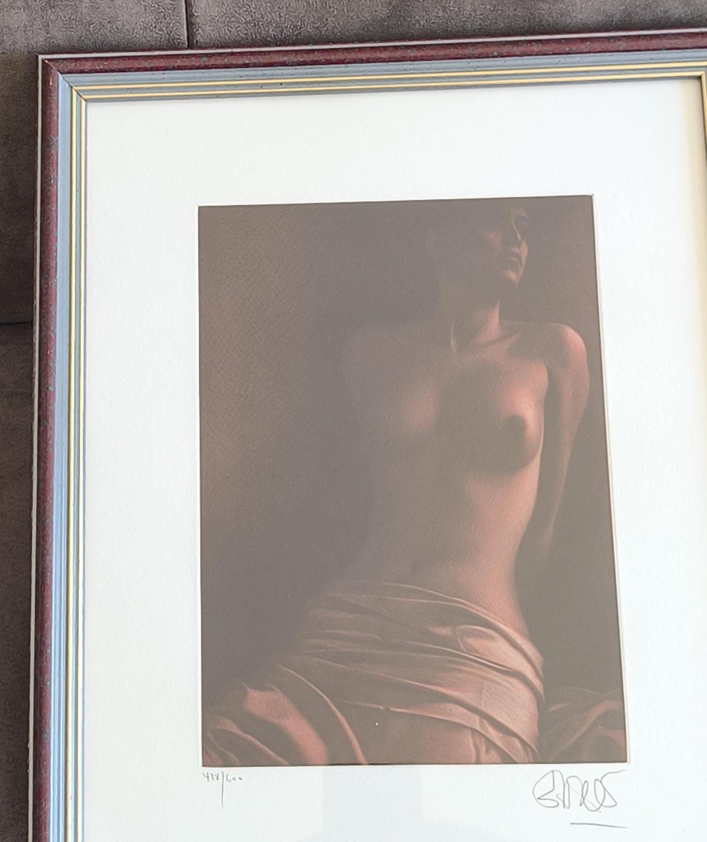 Willi Kissmer Nude Torso Lithograph, "Slender Nude from the Front", Signed, Germany pre-2000