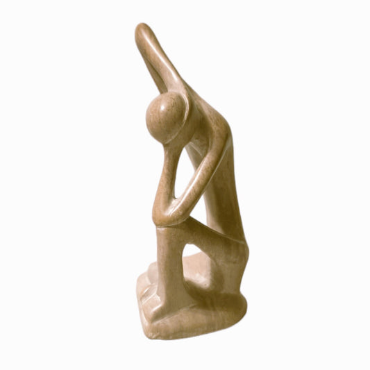 Stone Sculpture, Vintage Handmade Statue of a Man Figure, Abstract Figurine, Minimalist Abstract Art Sculpture in Soapstone