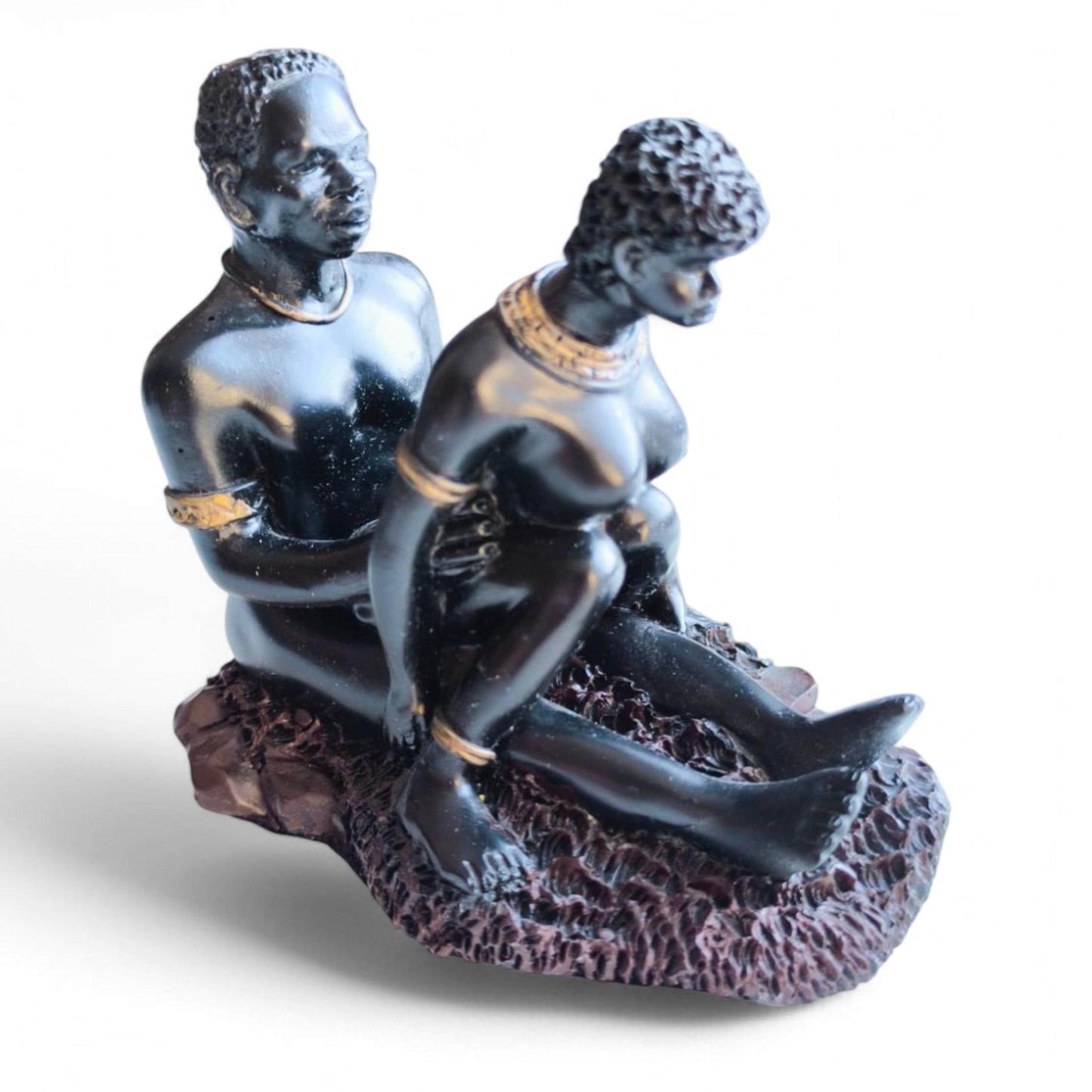 African Lovers Erotic Statue, Resin Art, 1980s-1990s