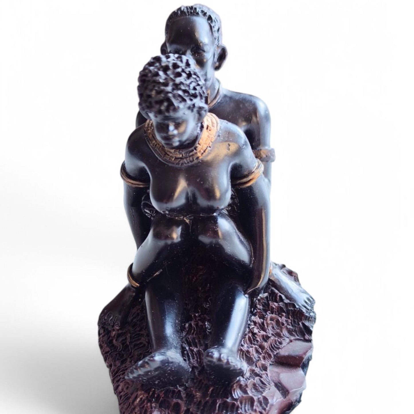 African Lovers Erotic Statue, Resin Art, 1980s-1990s