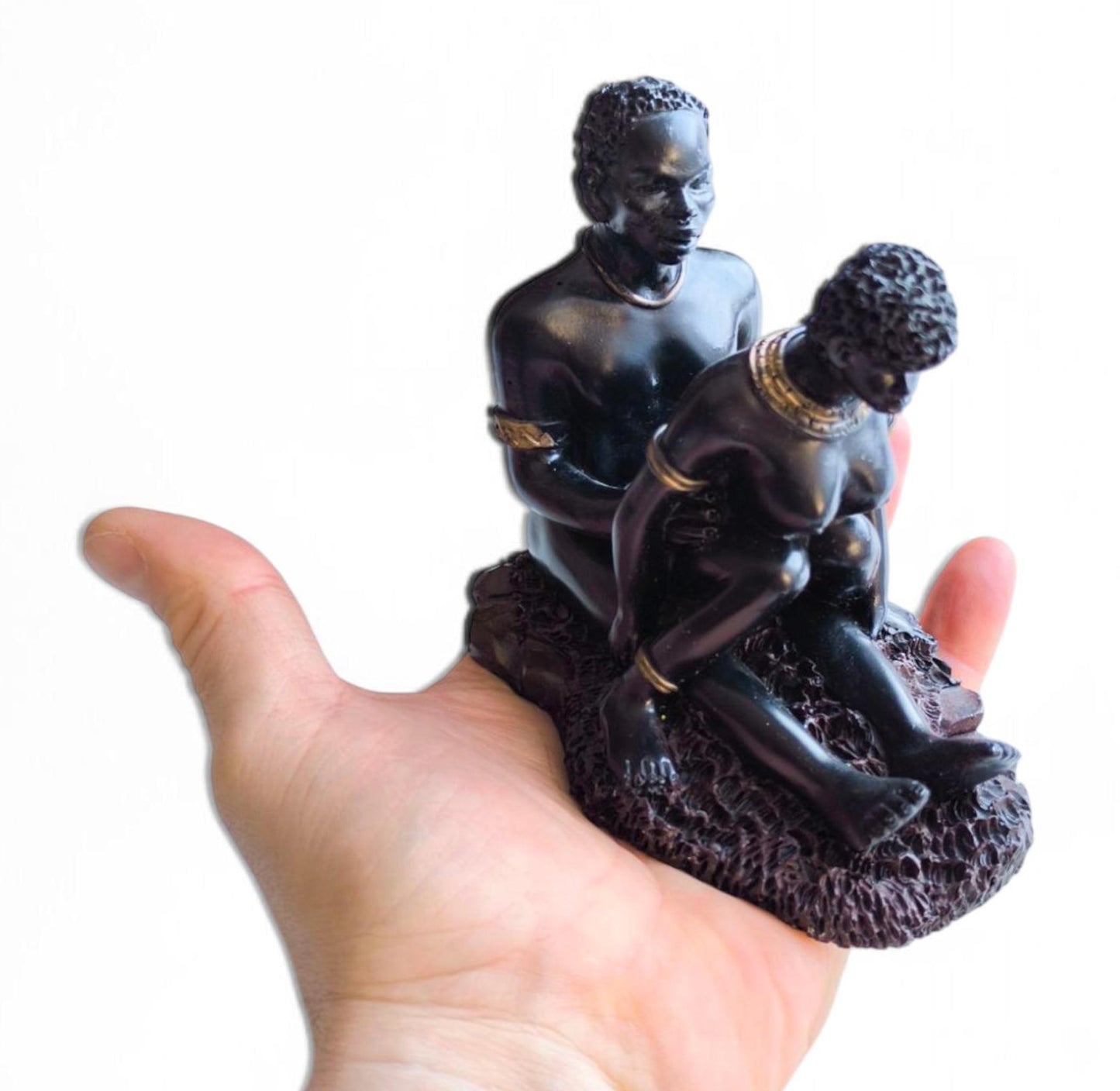 African Lovers Erotic Statue, Resin Art, 1980s-1990s