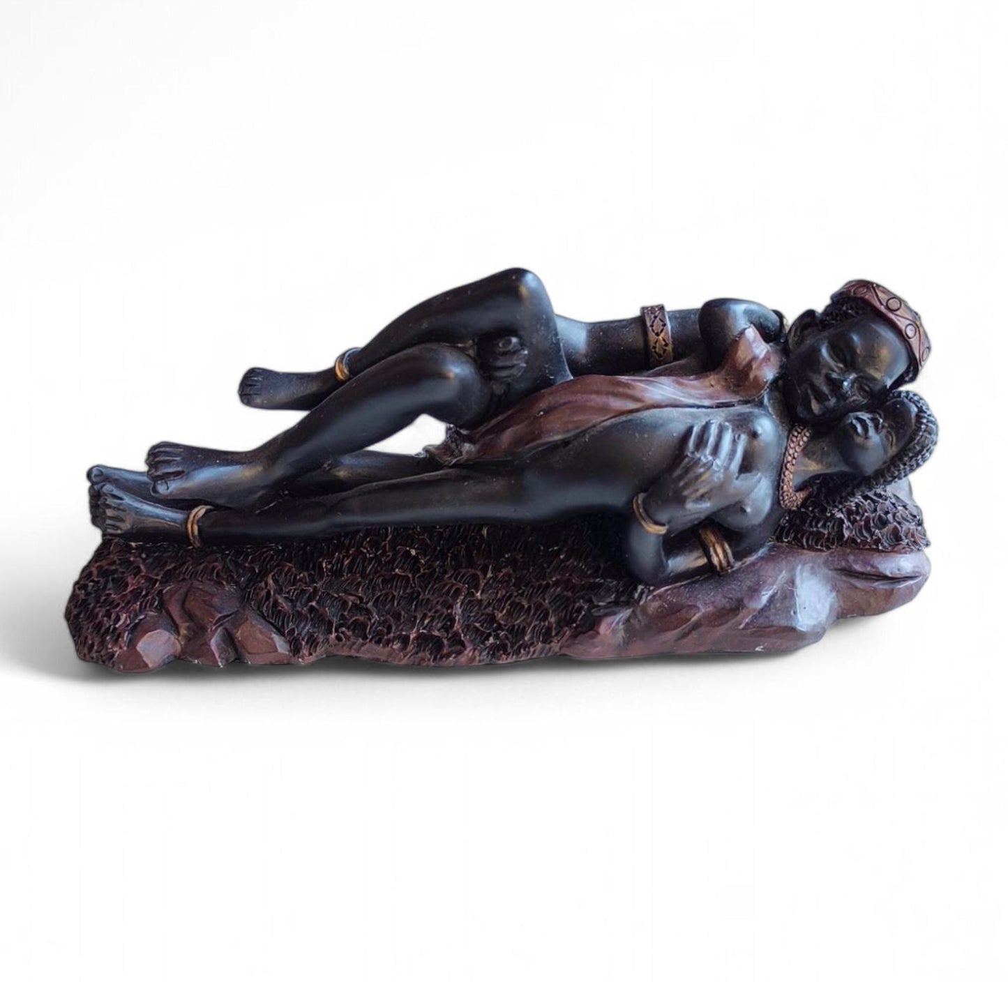 Erotic African Couple Figurine, Love Sculpture, 1980s