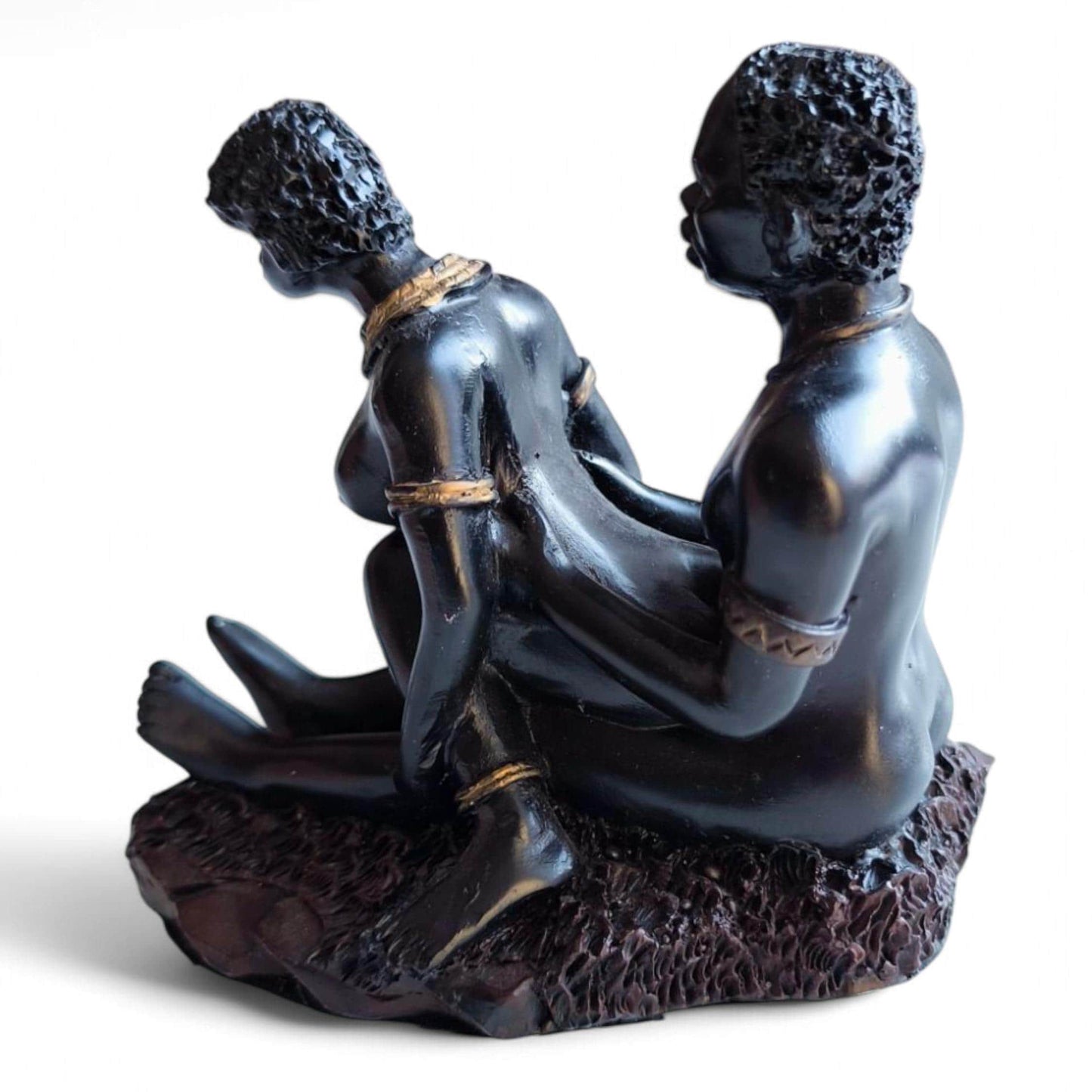 African Lovers Erotic Statue, Resin Art, 1980s-1990s