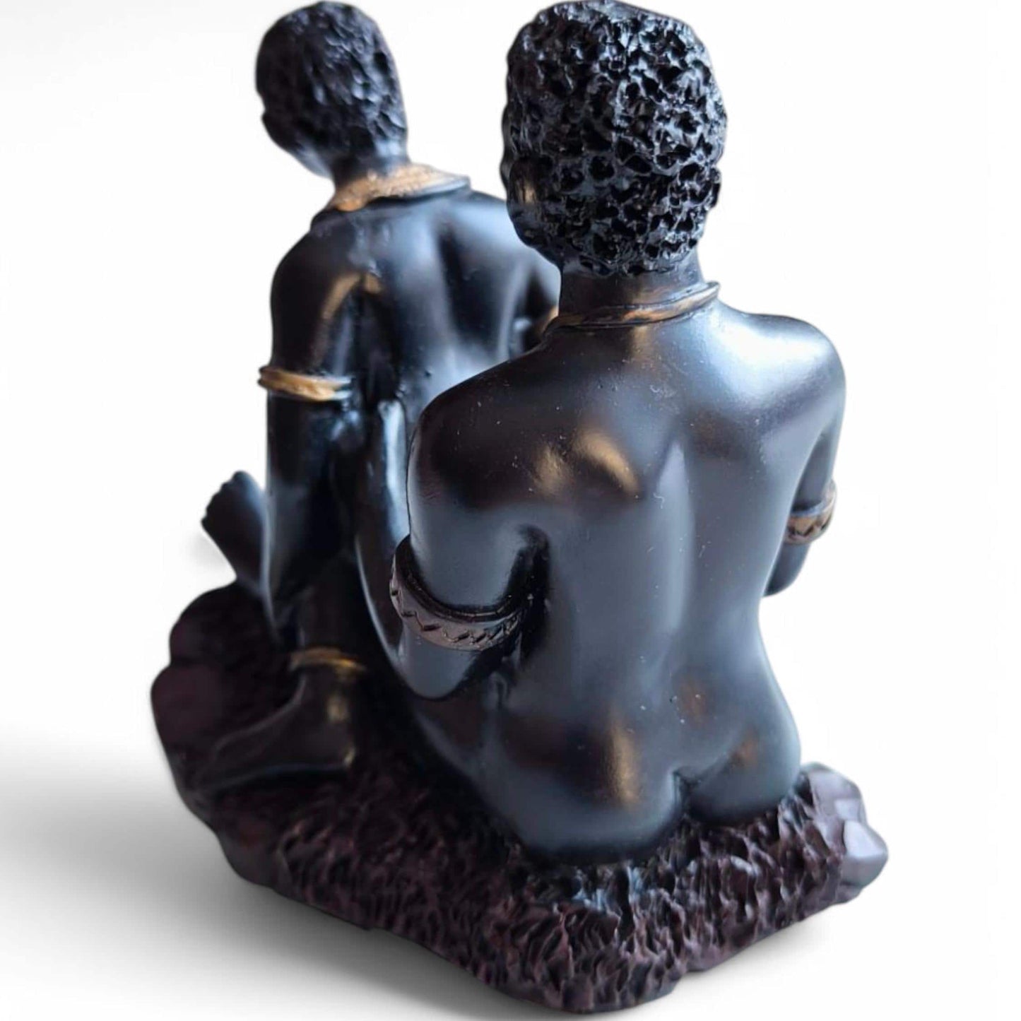 African Lovers Erotic Statue, Resin Art, 1980s-1990s