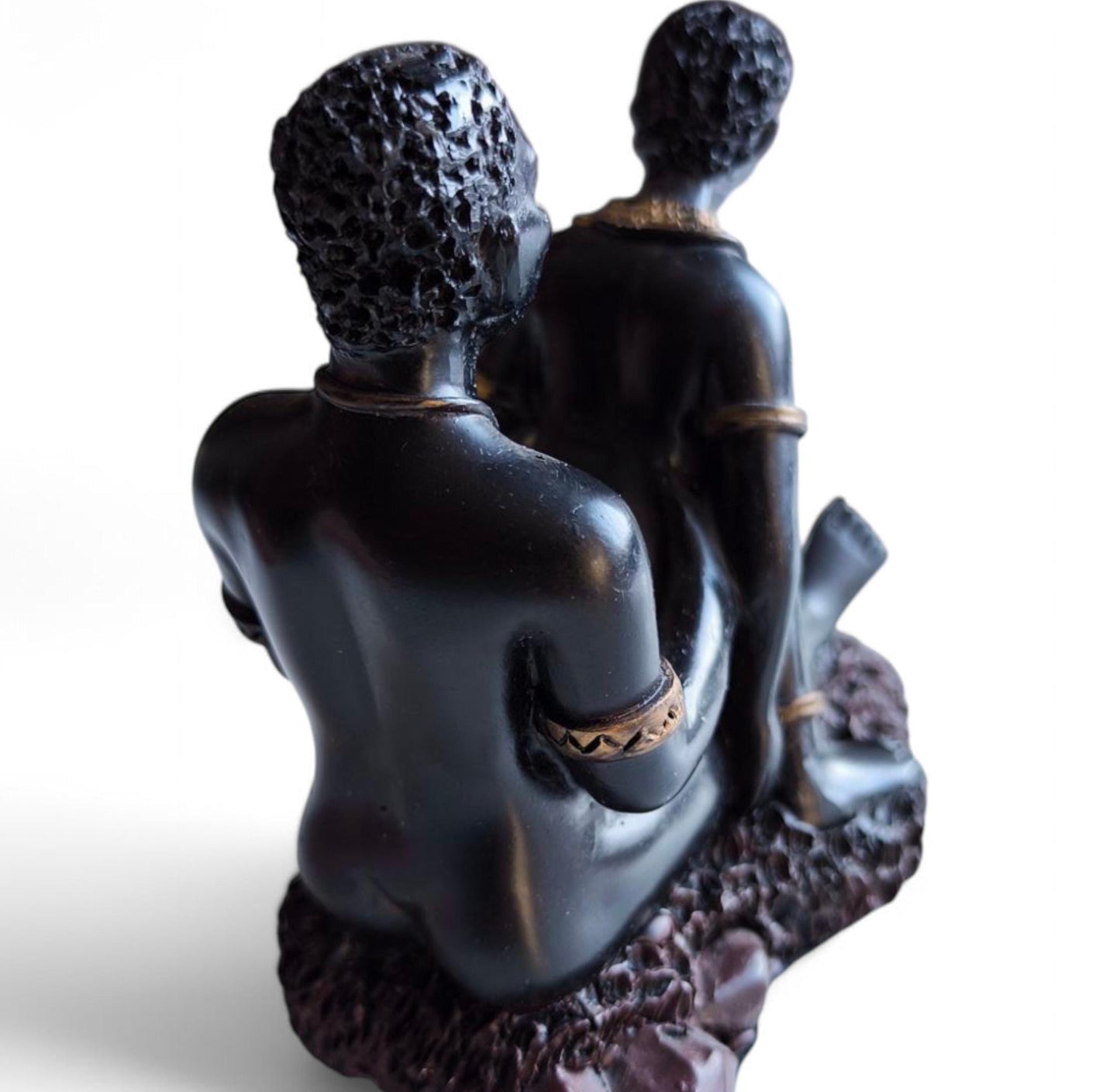 African Lovers Erotic Statue, Resin Art, 1980s-1990s
