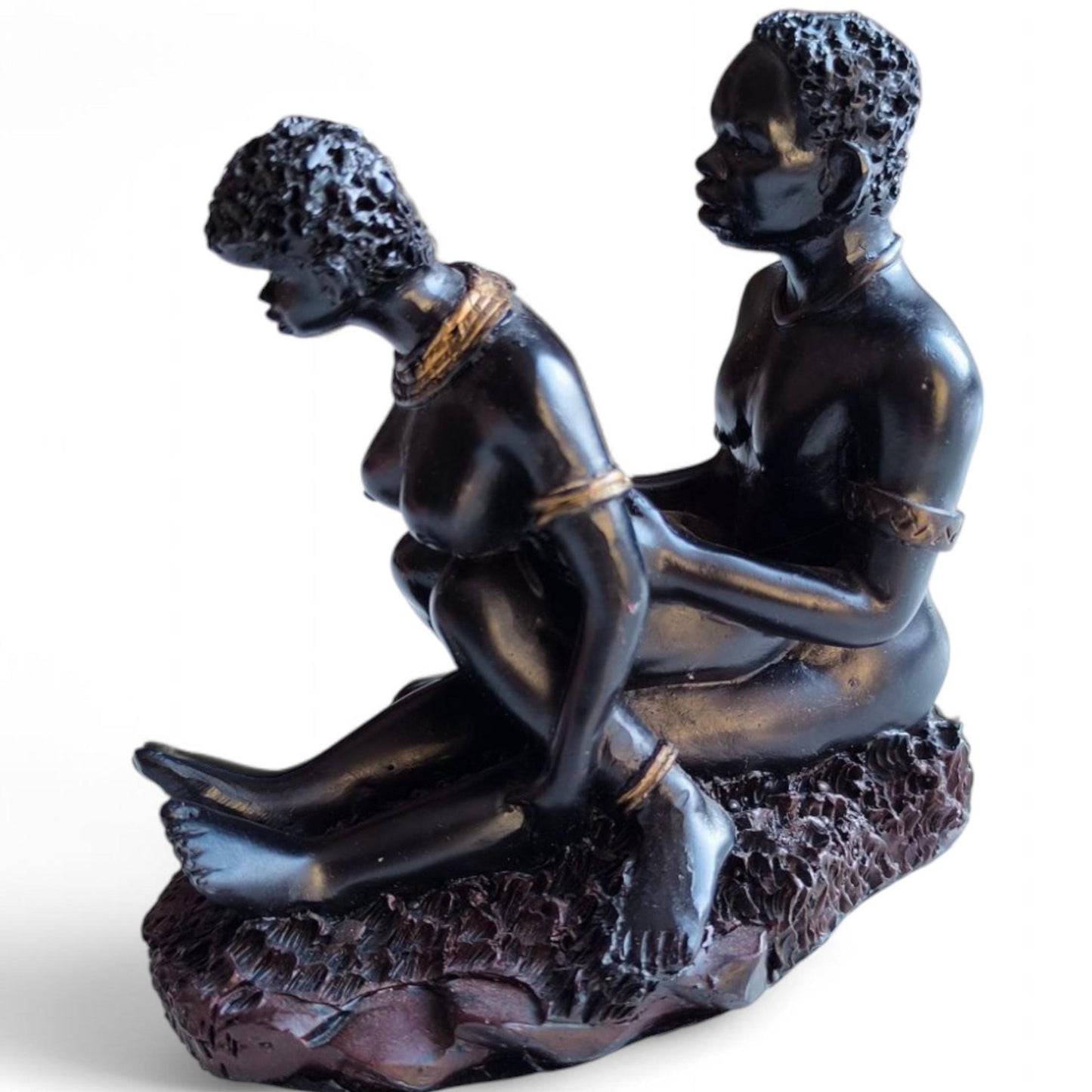 African Lovers Erotic Statue, Resin Art, 1980s-1990s