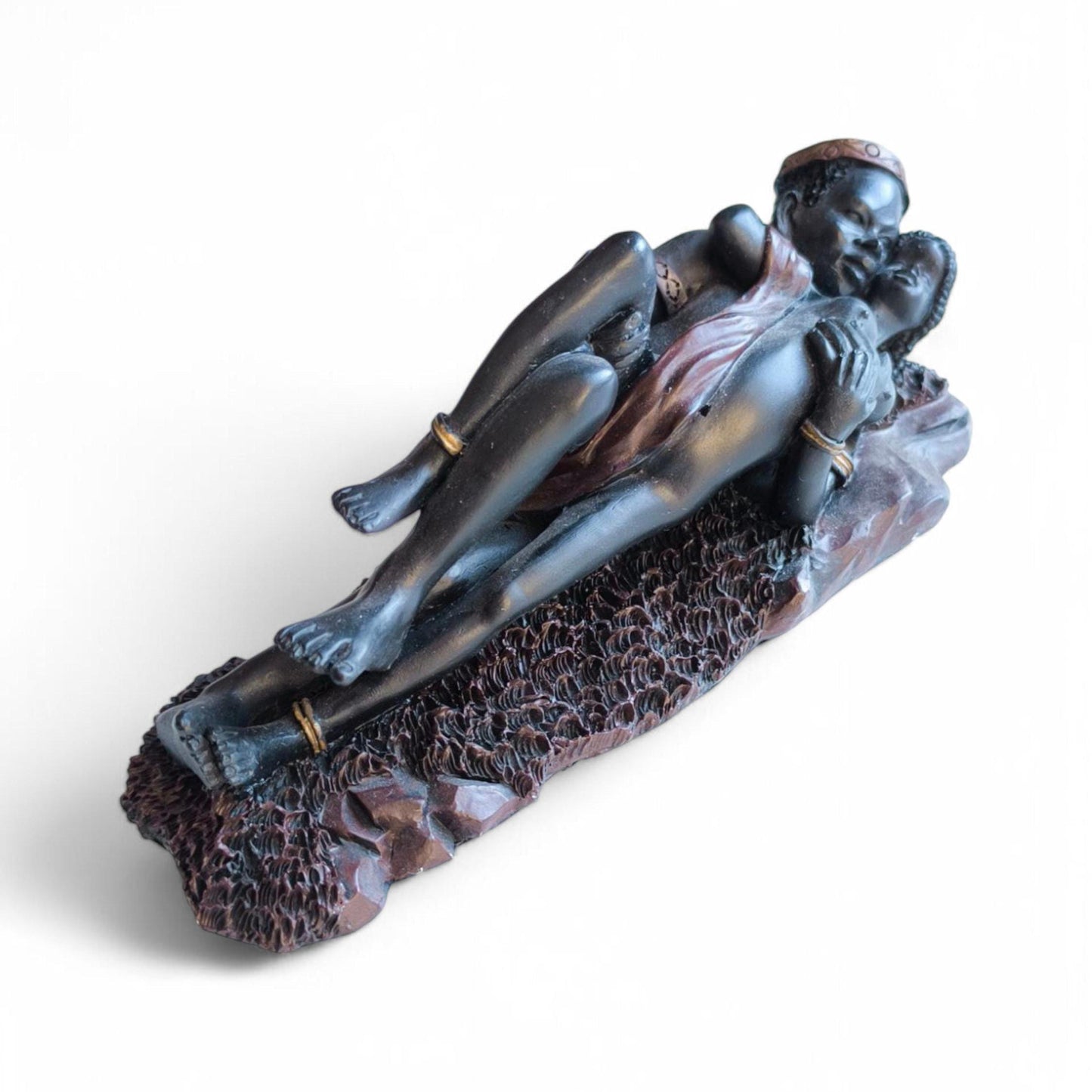 Erotic African Couple Figurine, Love Sculpture, 1980s