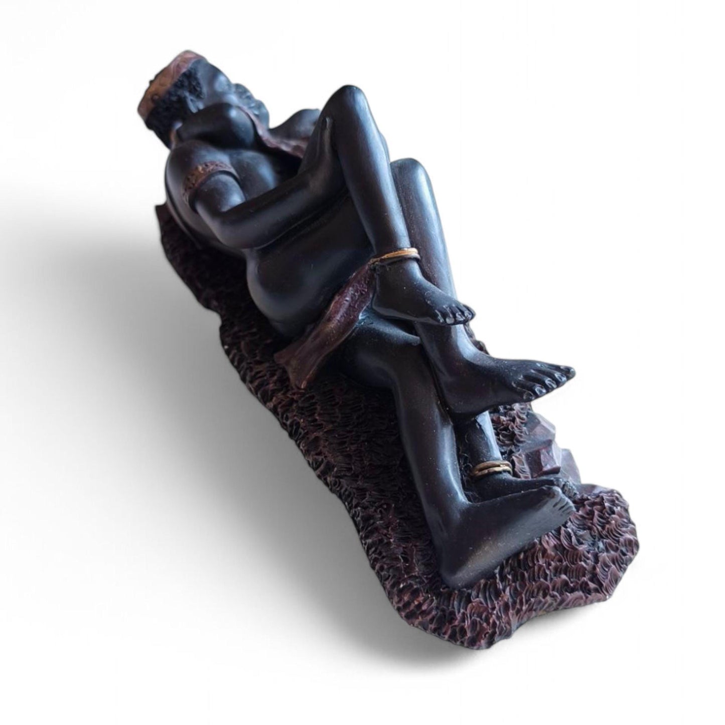 Erotic African Couple Figurine, Love Sculpture, 1980s