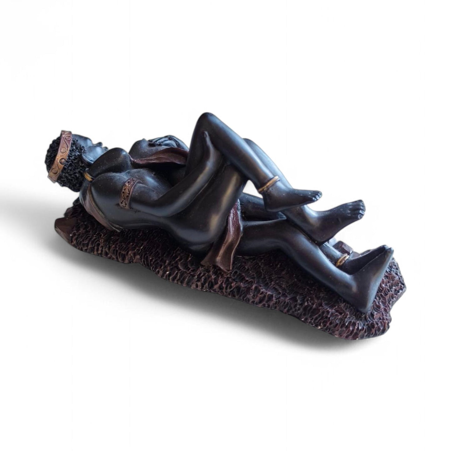 Erotic African Couple Figurine, Love Sculpture, 1980s