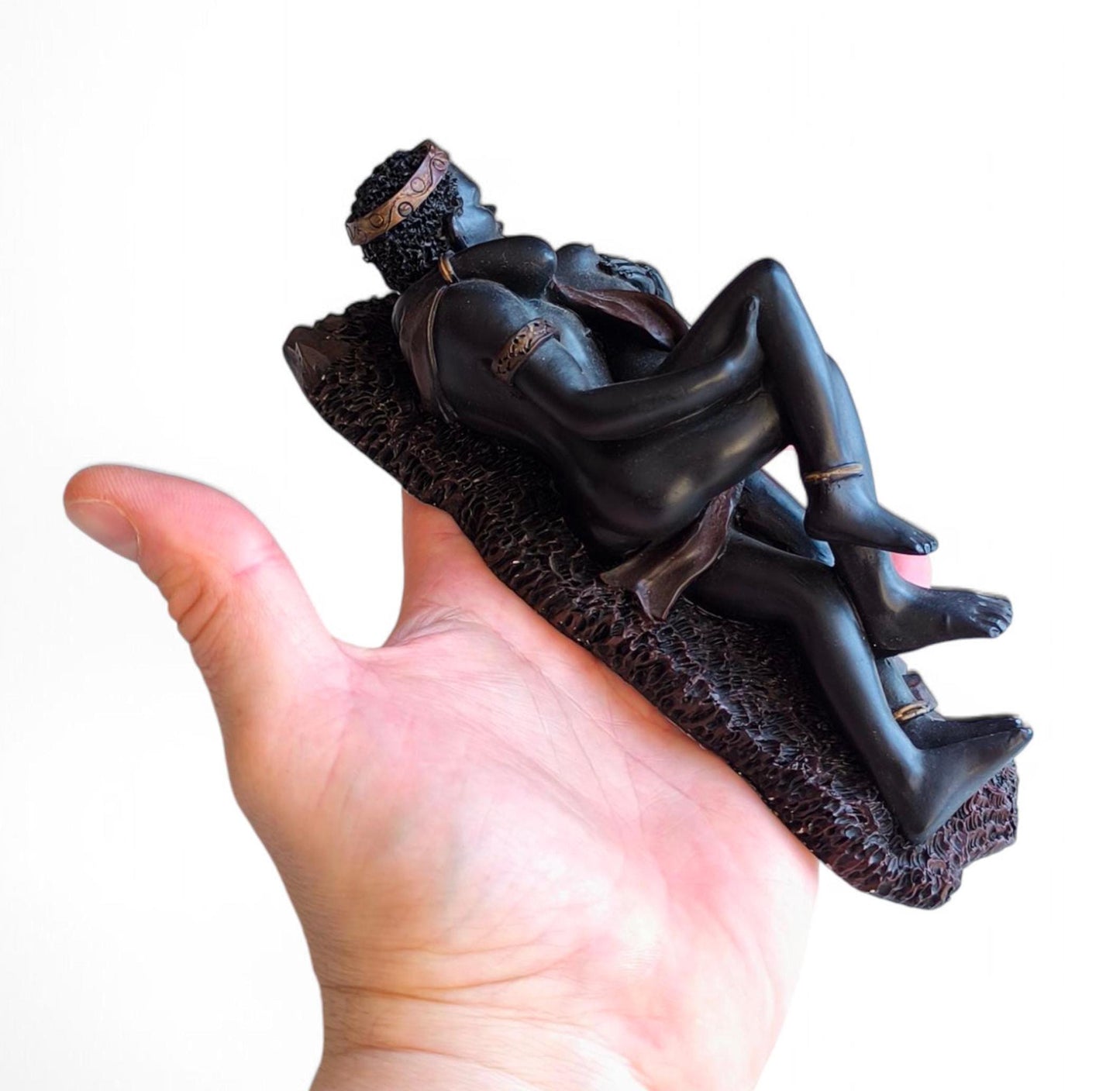 Erotic African Couple Figurine, Love Sculpture, 1980s
