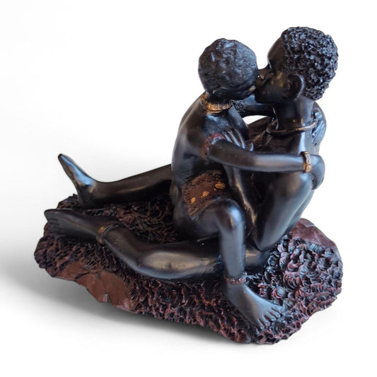 Collectible Erotic Sculpture, African Couple, 1980s Home Decor