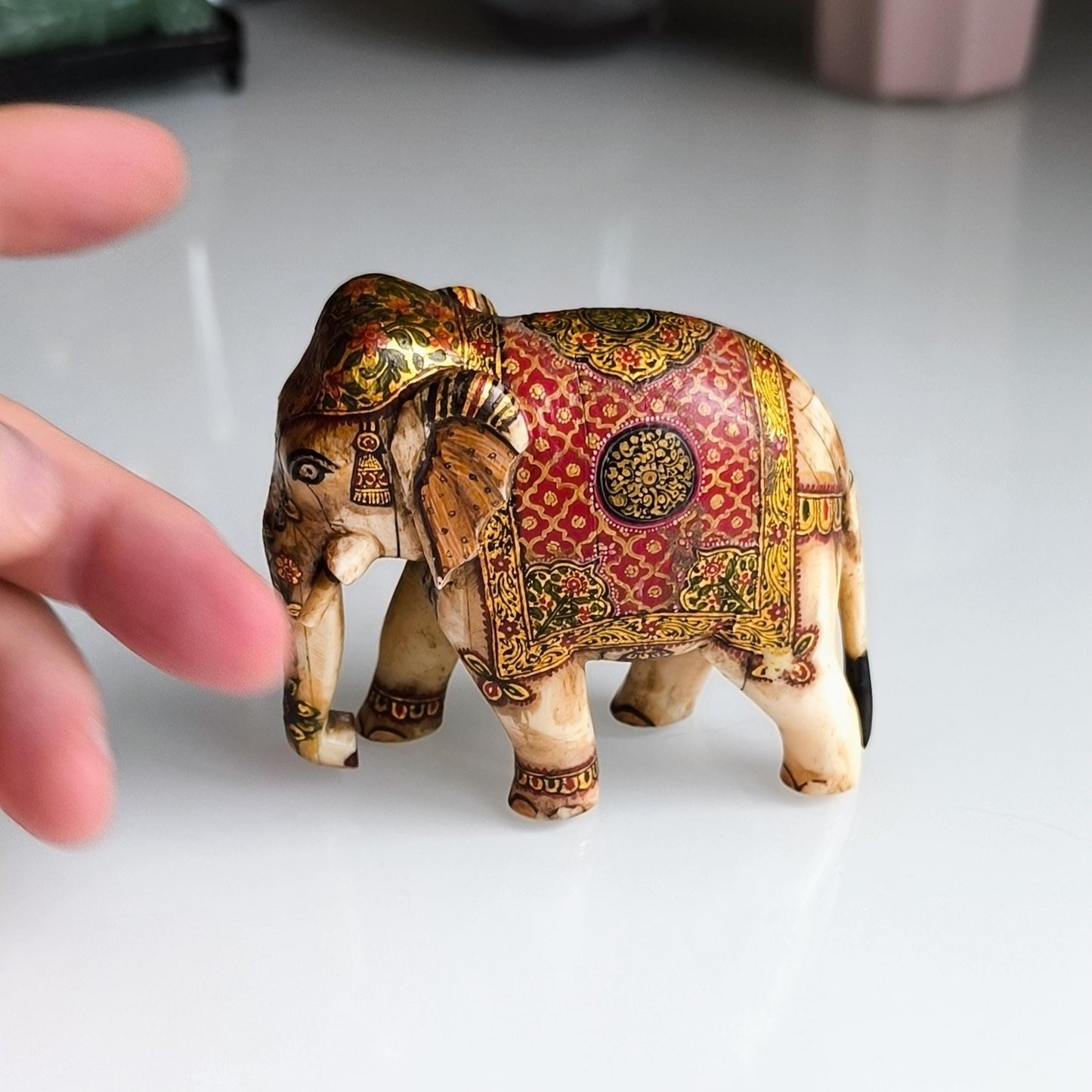 Elephant Statue, Traditional Asian Decorations, Gray Stone Pieces, 1960s